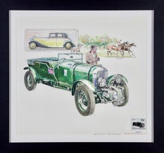 Auto d'epoca Bentleys del 1928 - Illustrazione della serie di francobolli automobilistici antichi