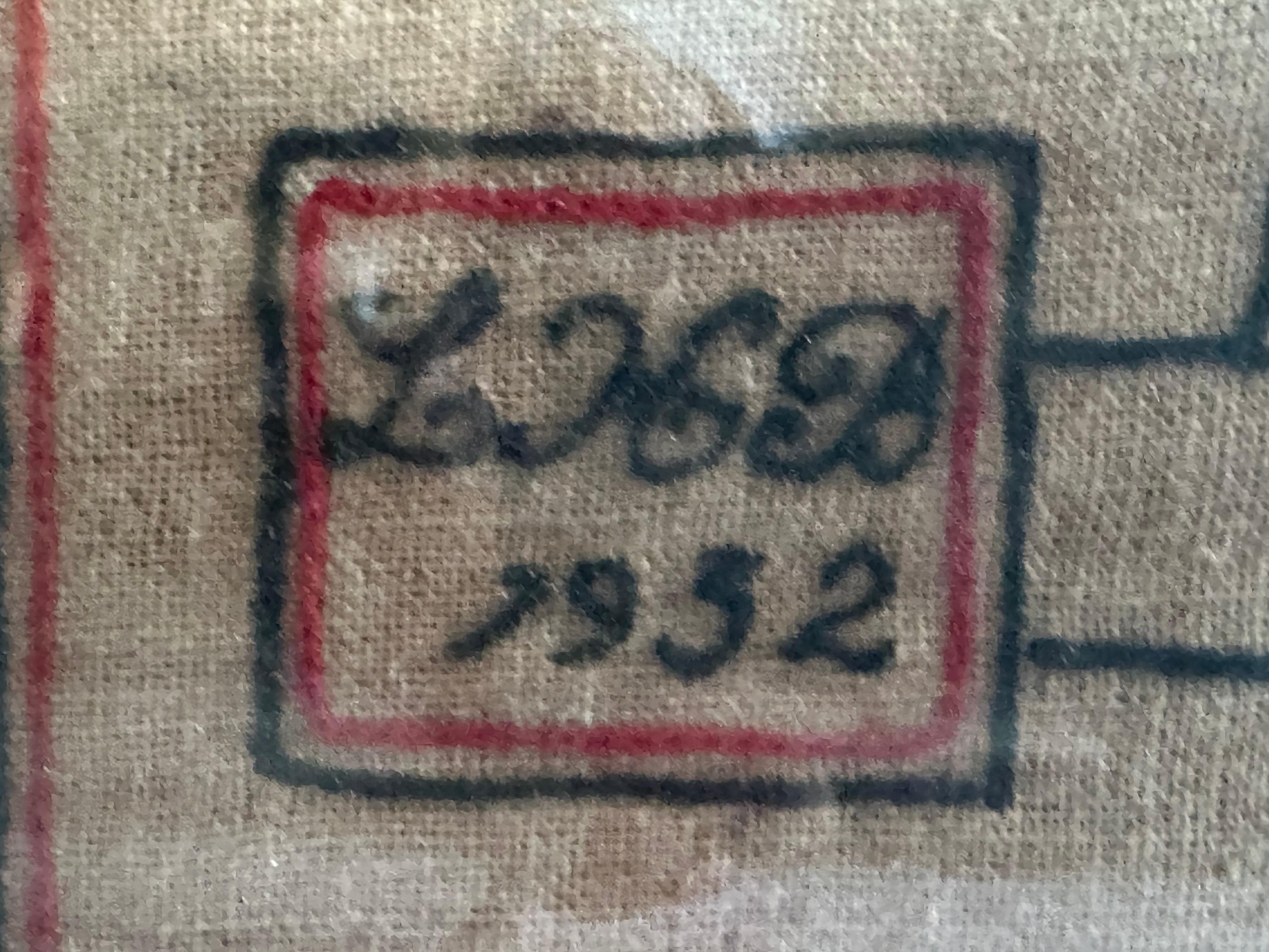 1932 Folk Art Needlepoint Map Midwest Midwestern states For Sale 6