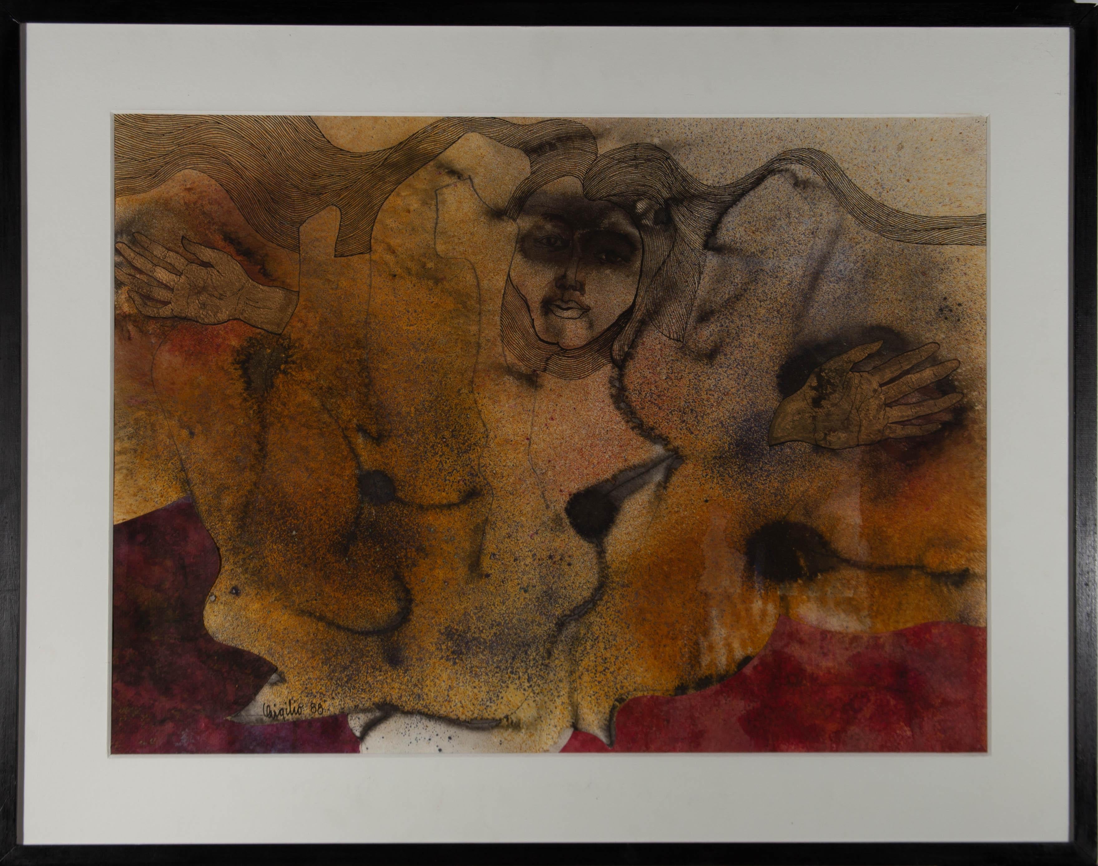 Médias mixtes - Floating In The Aether 1988 - Mixed Media Art de Unknown