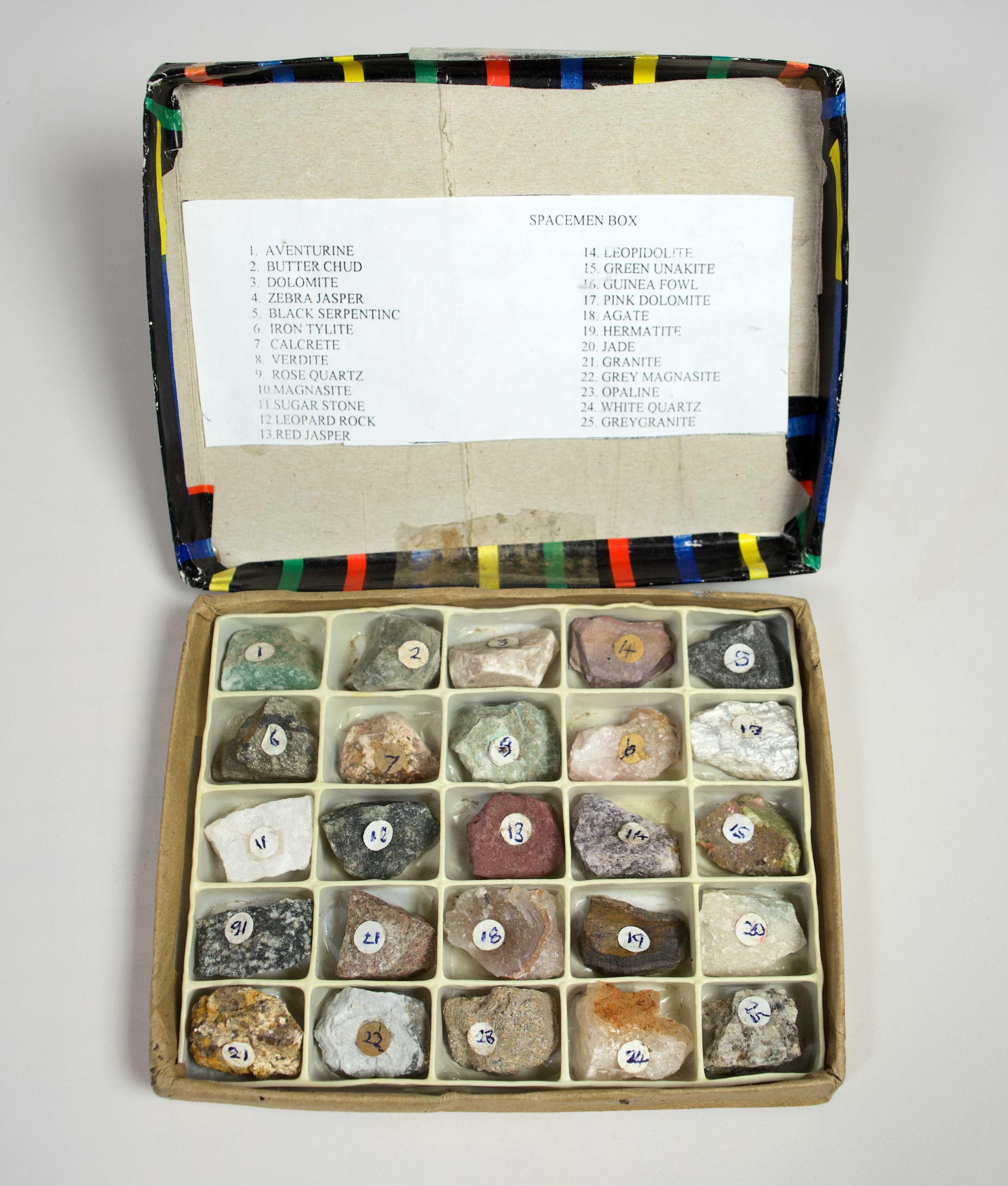 25 Shona Stone Samples with Specimen Box - Mixed Media Art by Unknown