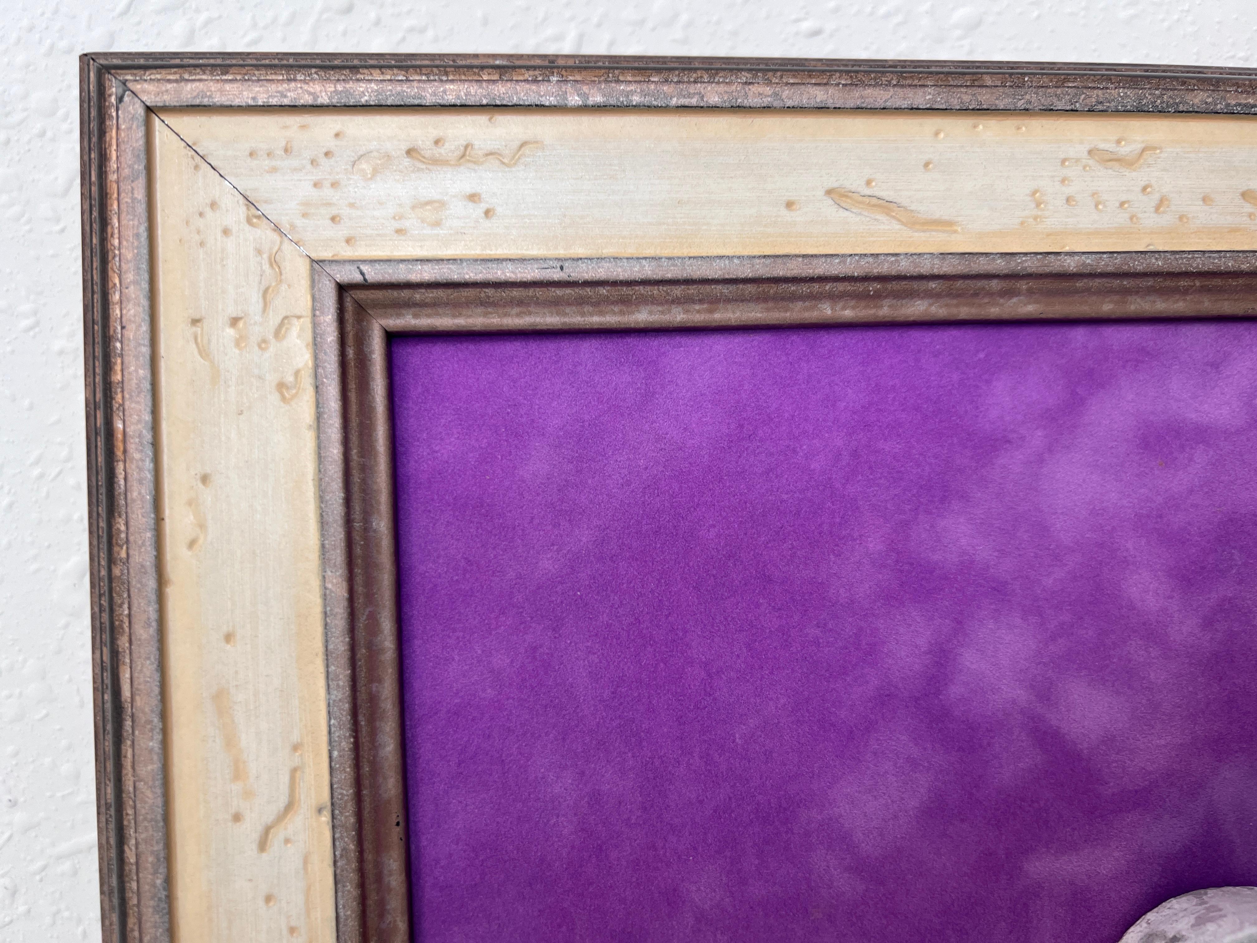 Art mural 3D, fleur en mosaïque, œuvre d'art mixte, décor inspiré, art violet en vente 4