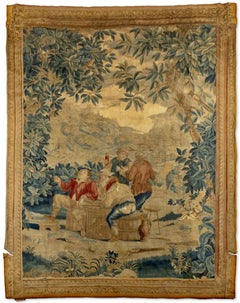 A French 18th century Tapestry in woven silk and wool 