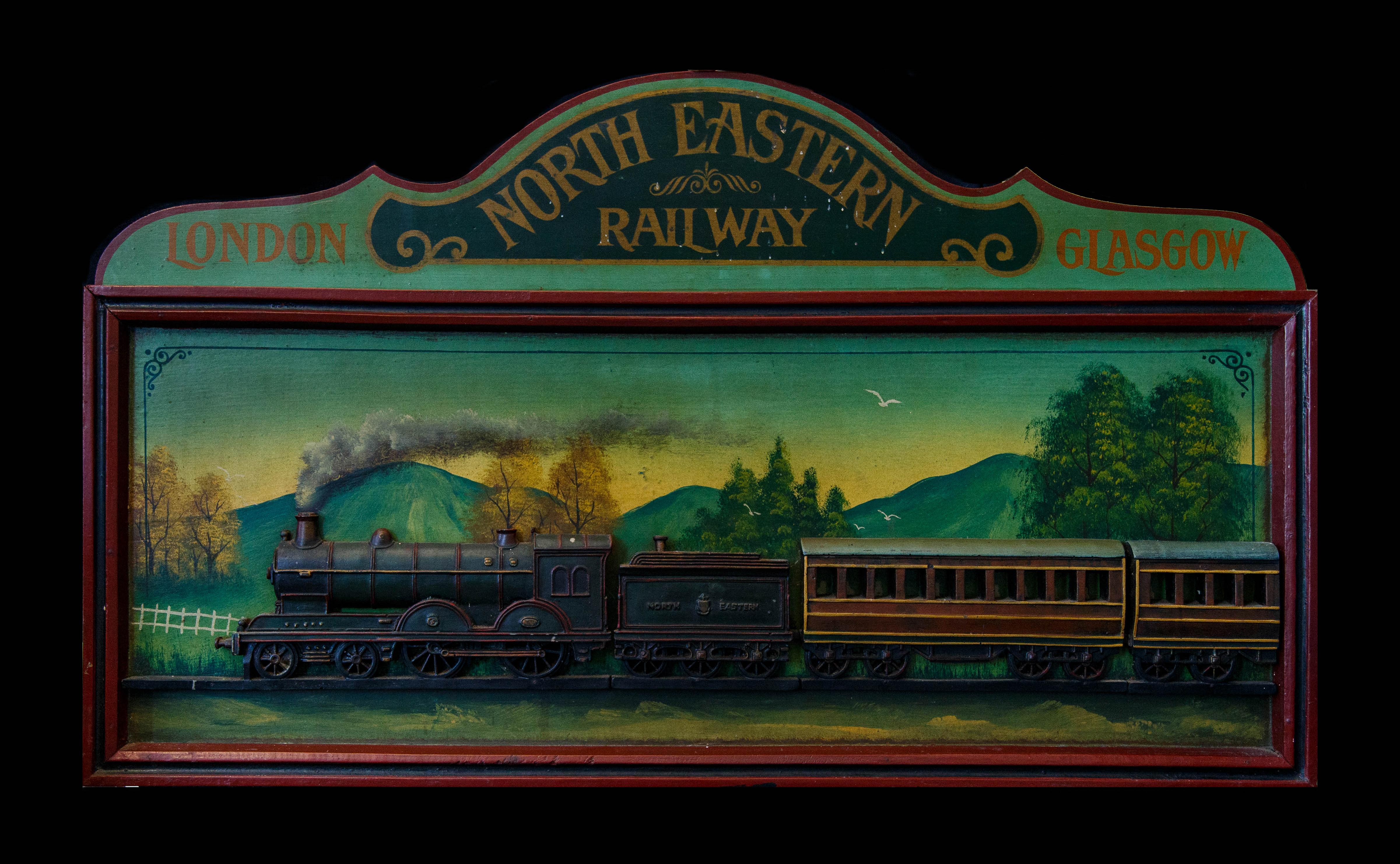 A London to Glasgow North-Eastern Railway sign, 20th Century