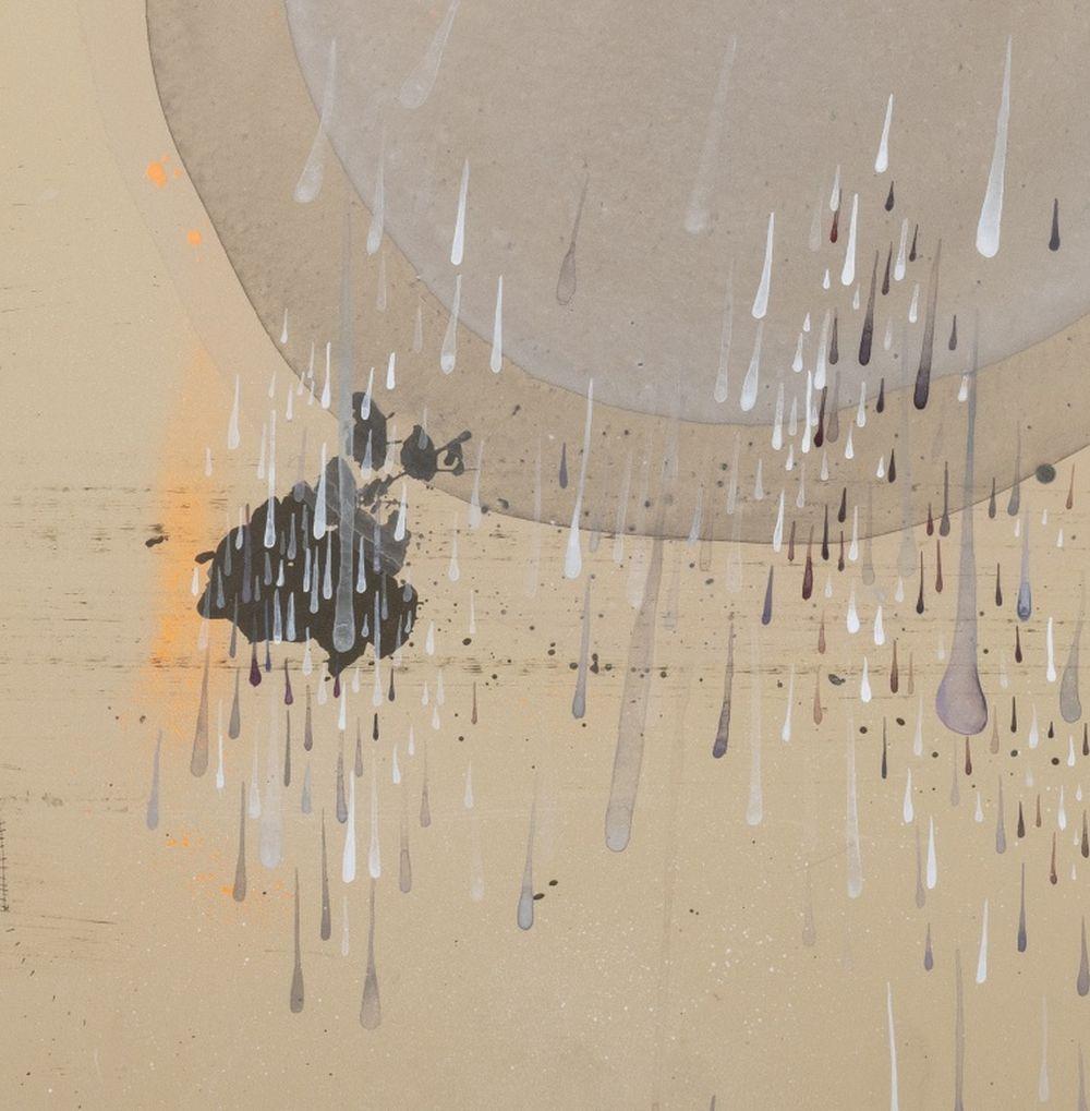 Abstract Composition Diptych - Beige Abstract Painting by Unknown