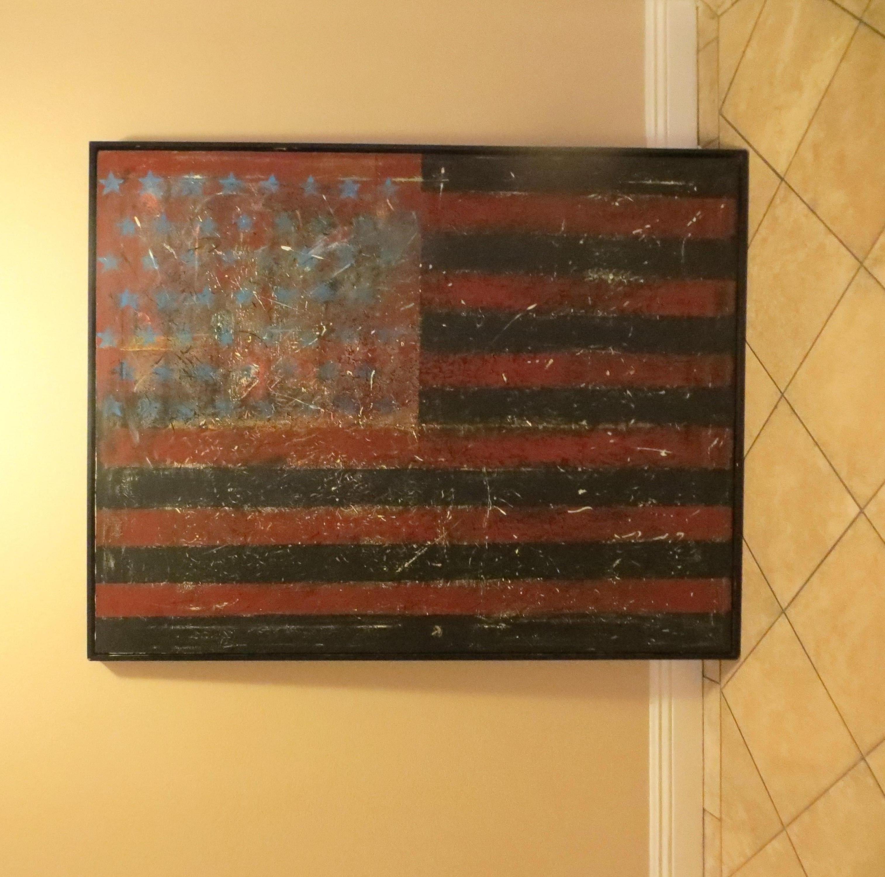 Bandiera americana di Michael Jiroch Tecnica mista - Abstract Painting Marrone di Unknown