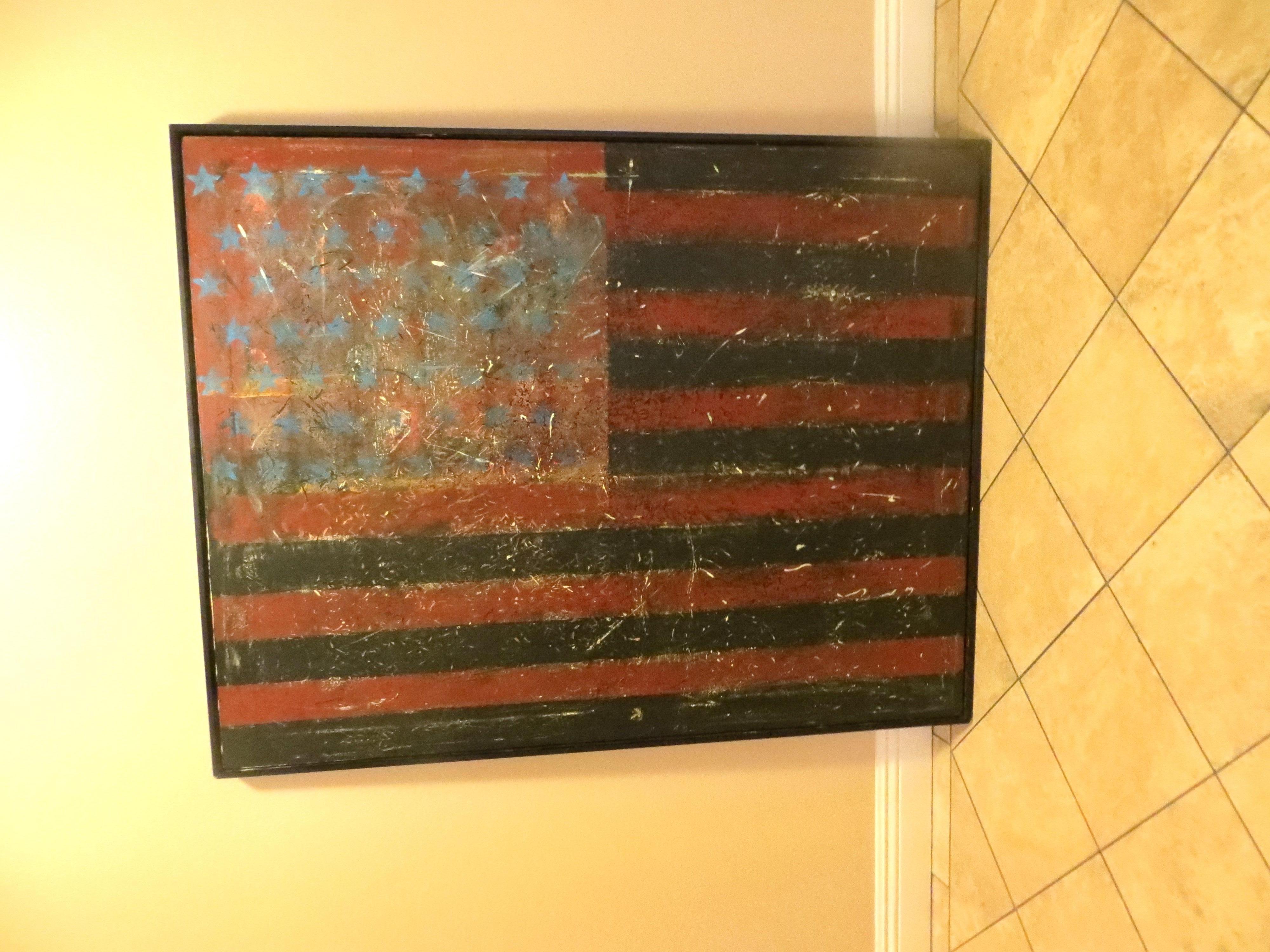 Bandiera americana di Michael Jiroch Tecnica mista - Painting Astratto di Unknown