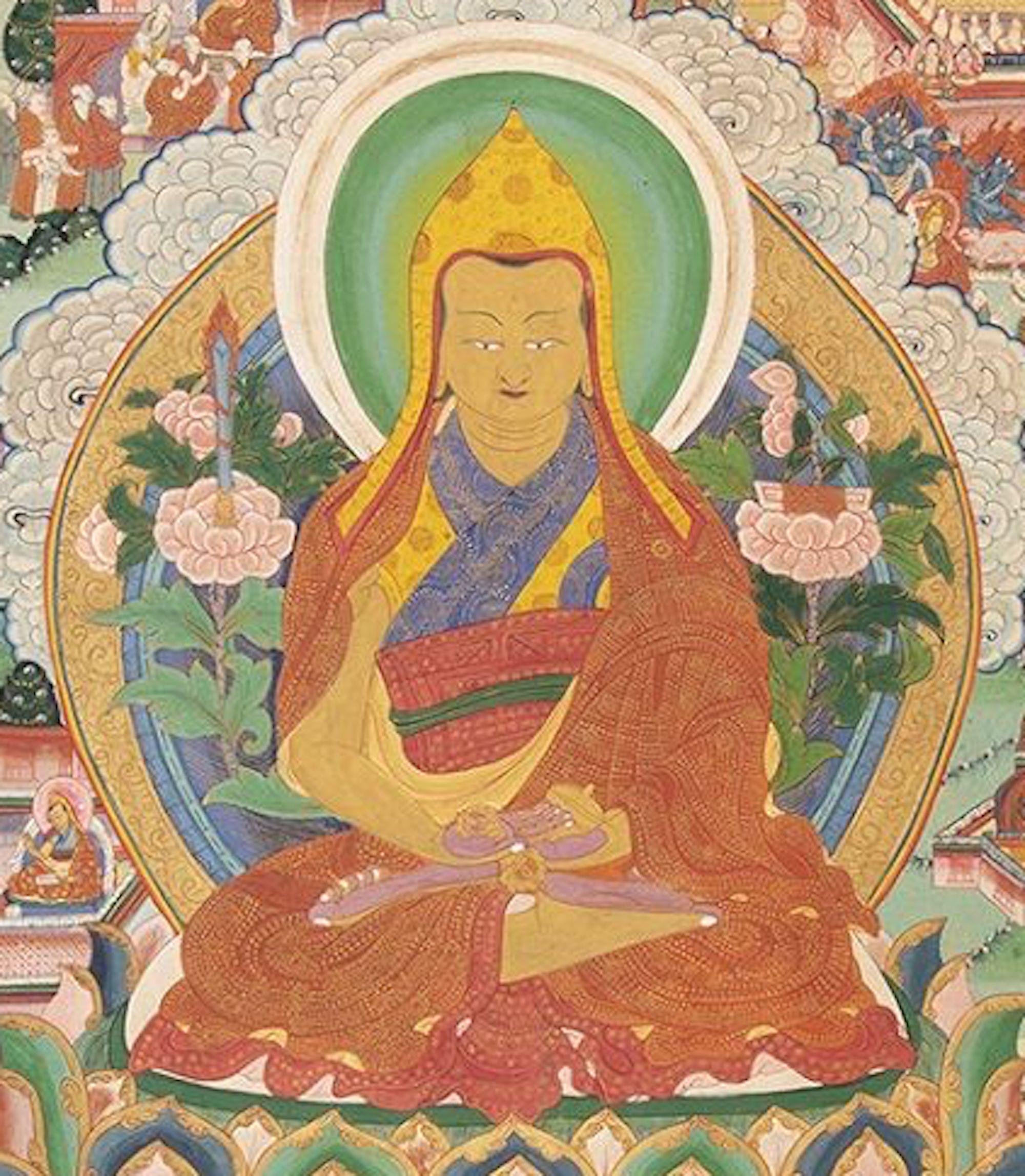 Tibetan Ancient Tangka is an original artwokr realized in Tibet at the end of the XIX Century. 

Gold and tissue.

Provenance: Italian Private Collection (the work has been bought in Tibet in 1982).

Good Conditions. 

Painted on a richly colored