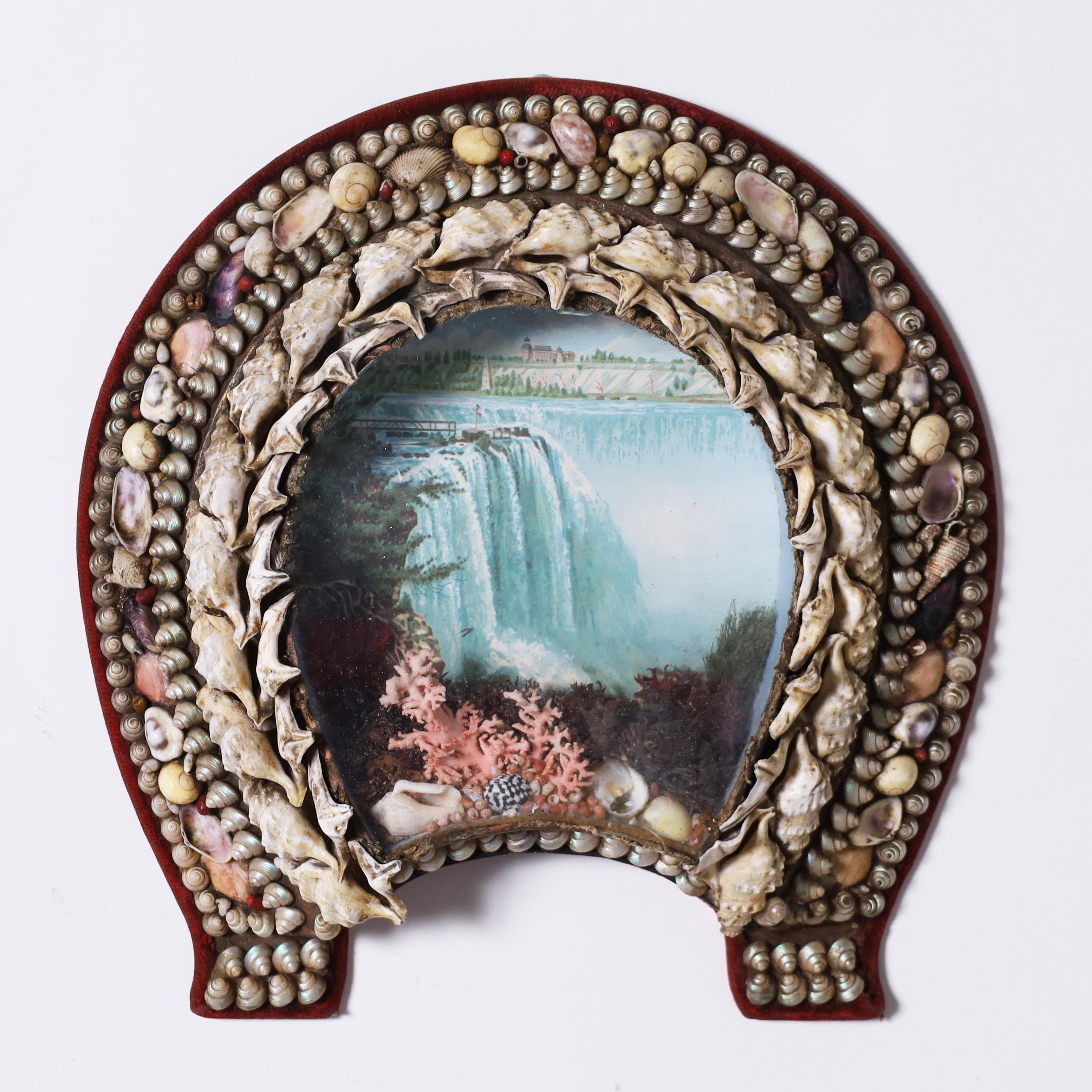 Antique Sailors Valentine with Niagara Falls