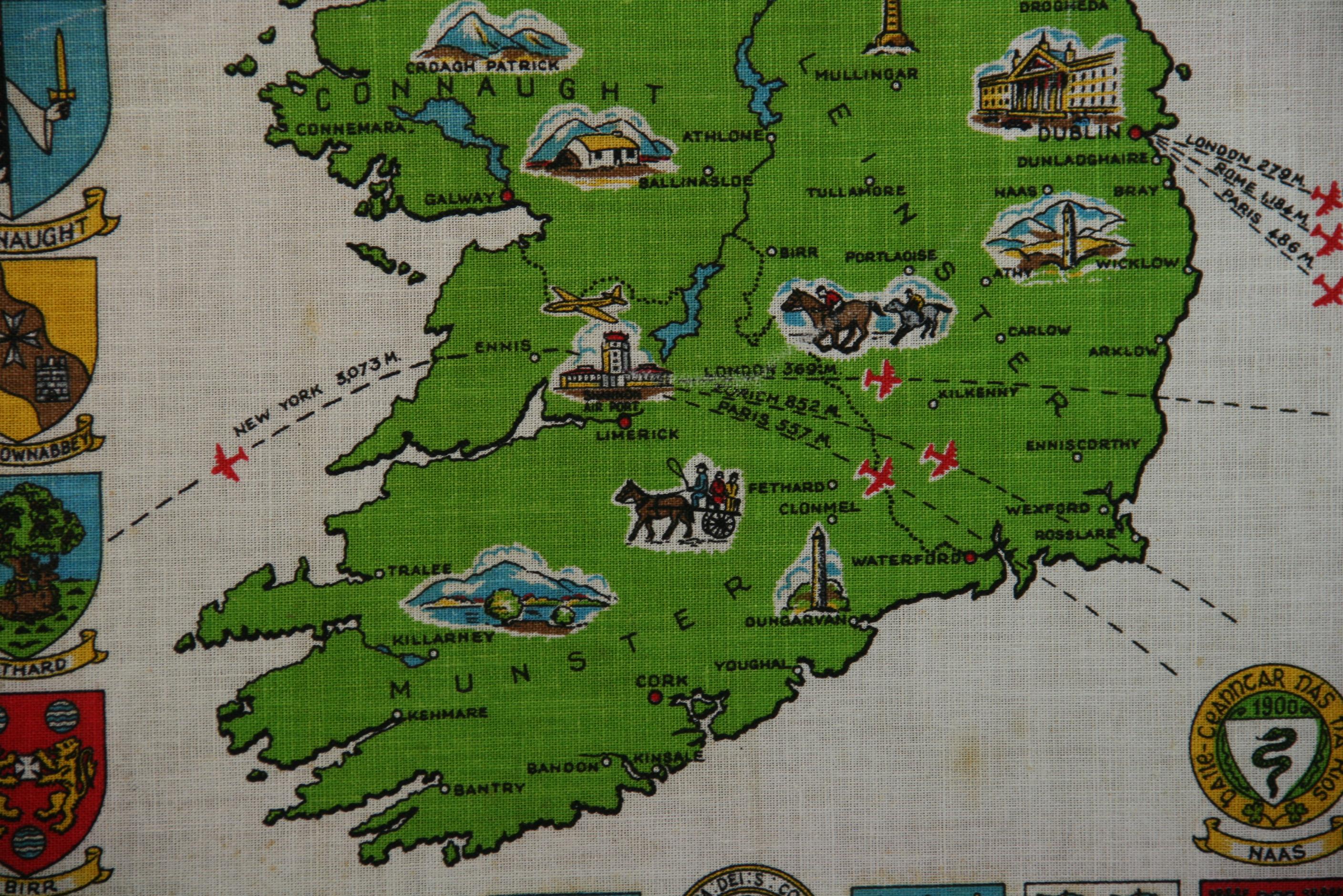 Arms And Seals of Cities in Ireland Landscape On Linen 3