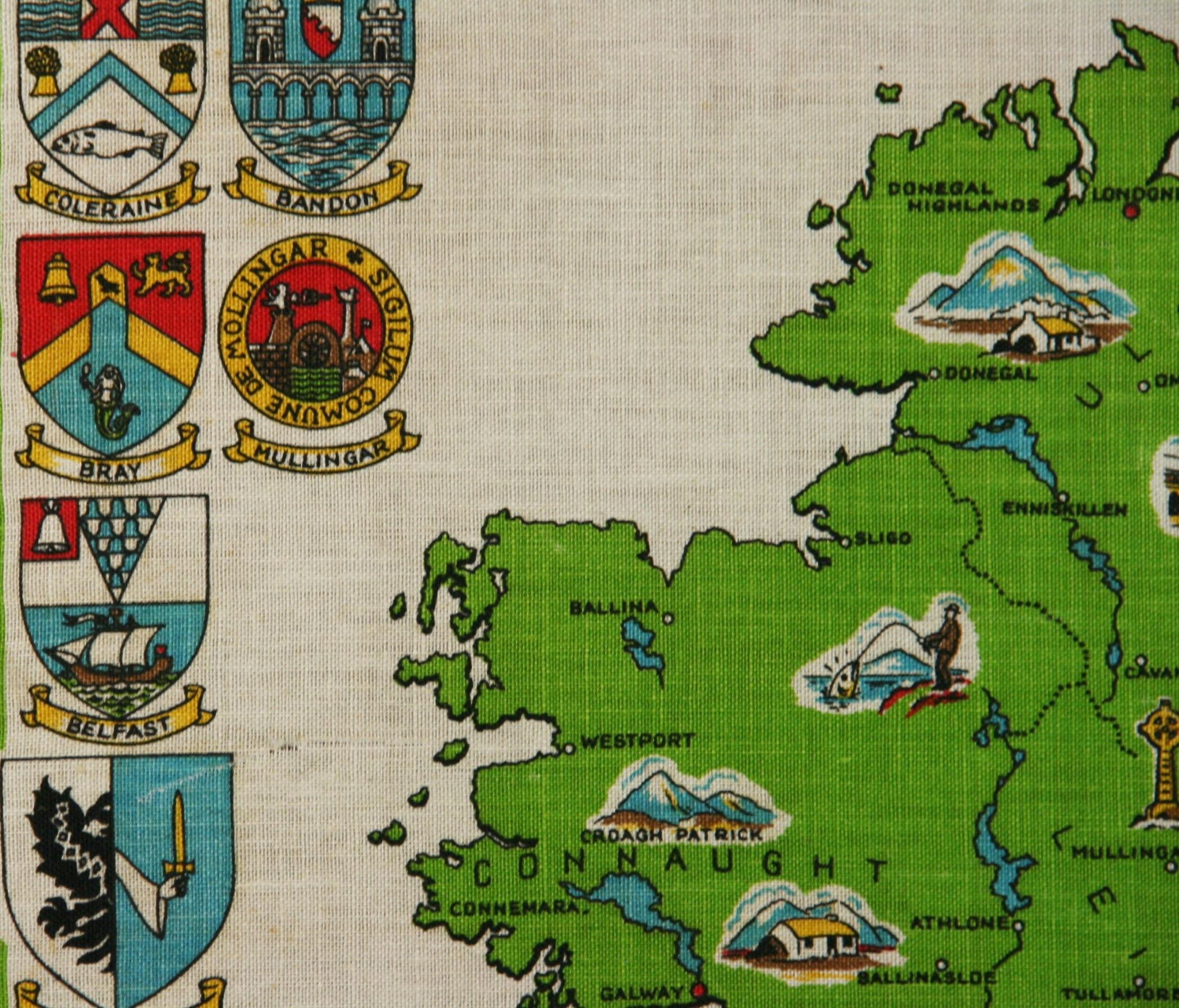 Arms And Seals of Cities in Ireland Landscape On Linen 5