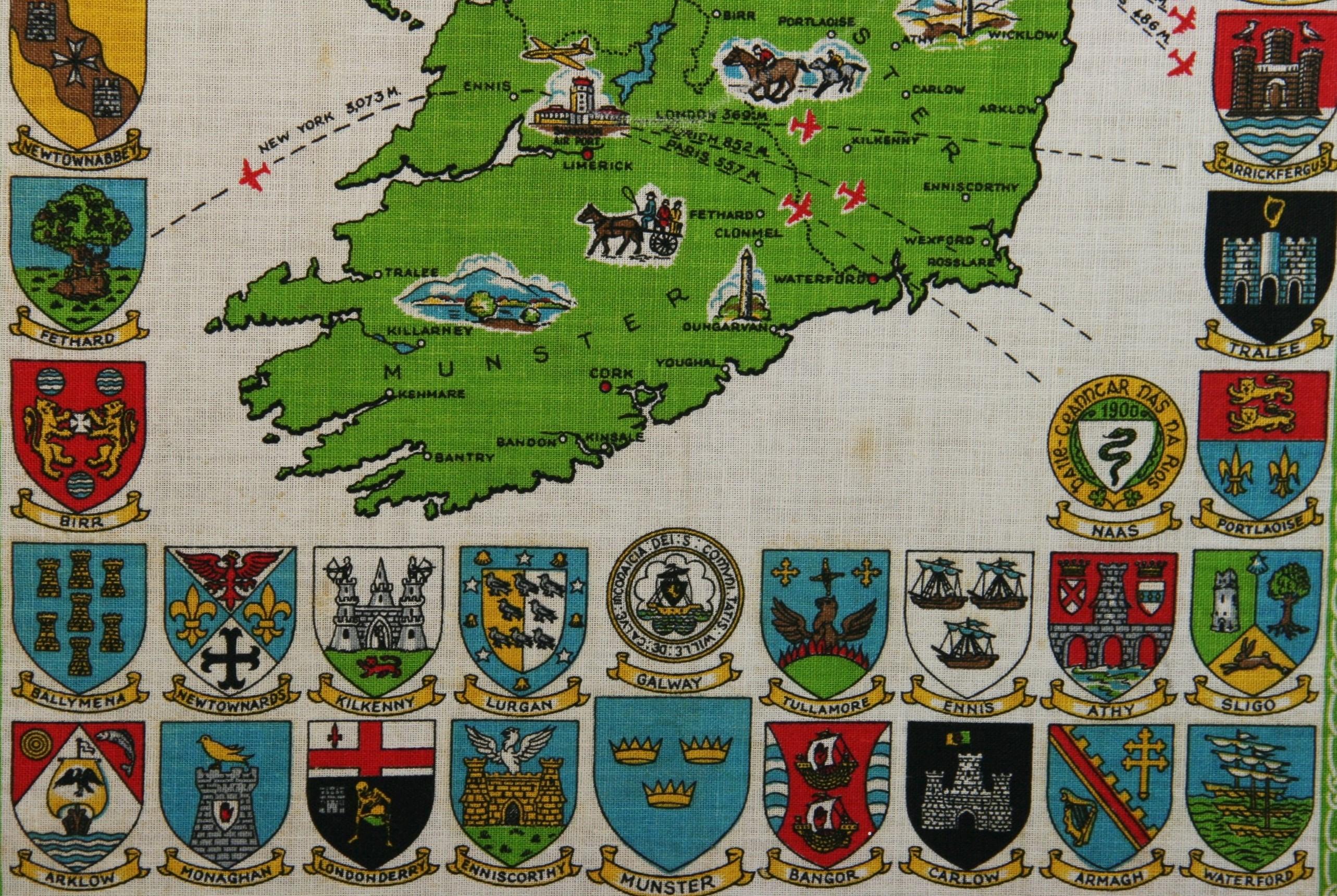 Arms And Seals of Cities in Ireland Landscape On Linen 6