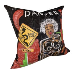 Basquiat Inspired Handpainted Pillow Art