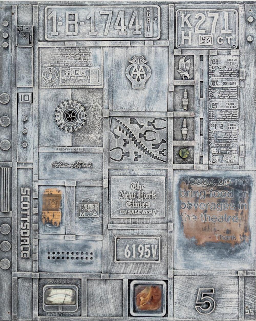 Bill Clark Found Object Assemblage on Board - Mixed Media Art by Unknown