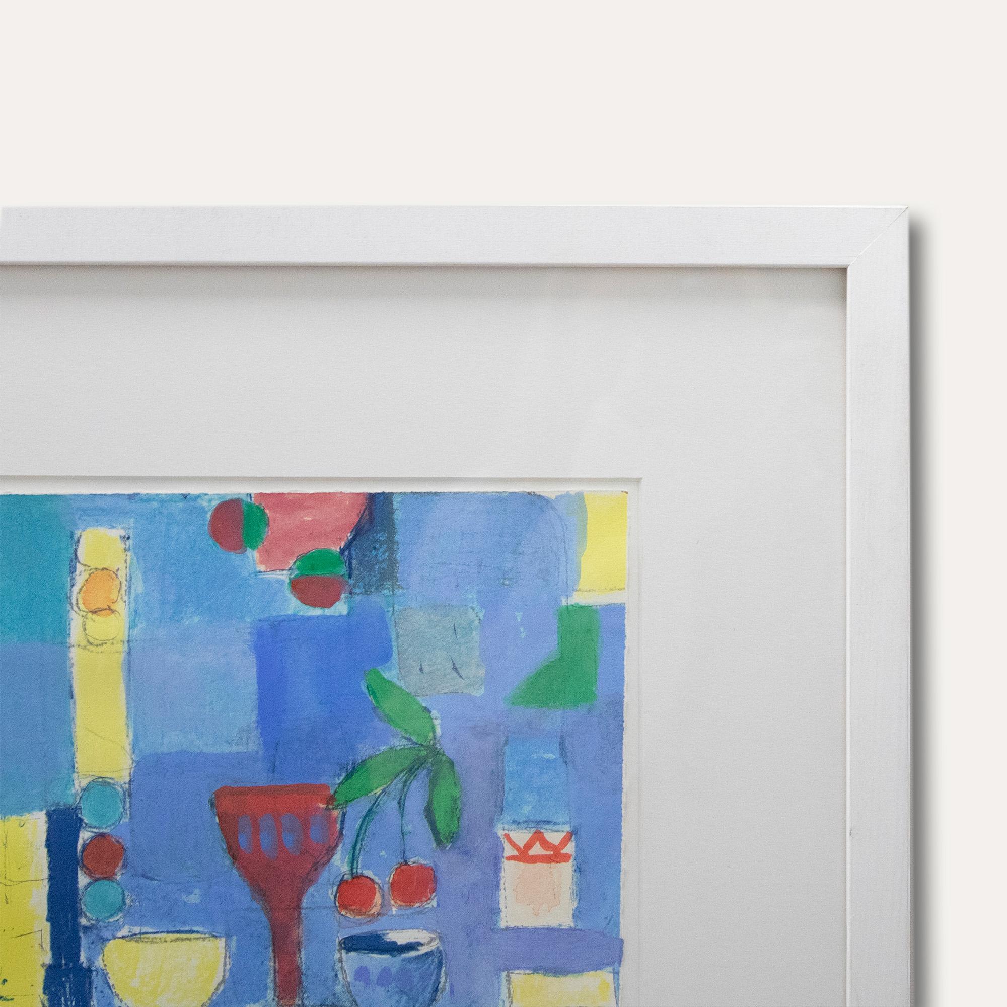 Bo Rydstern - Framed Contemporary Mixed Media, Still Life with Fruit & Vessels For Sale 1