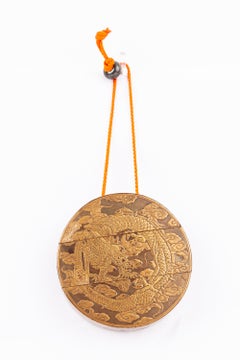 Circular Inro, Lacquerware, Early 19th Century, Dragon Motif, Tamaki-e, Shippo