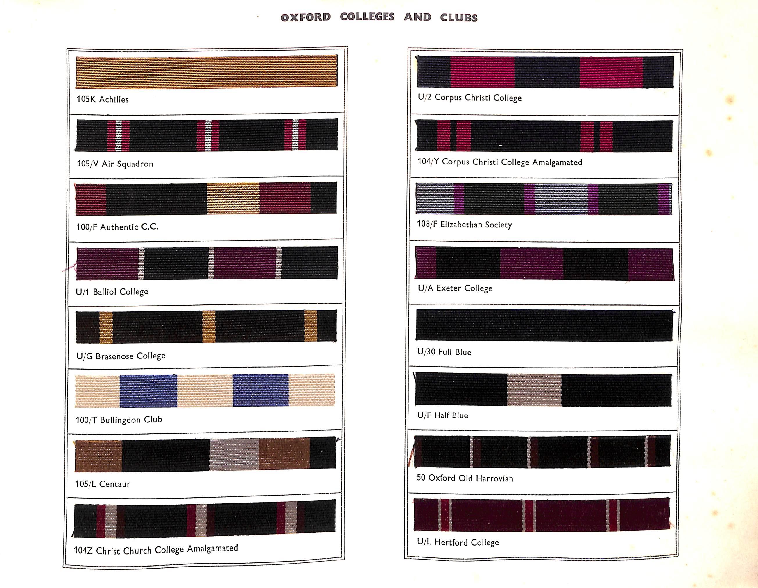 Club Colours Old Boys, University, Club And Regimental Colours Pattern Book 1956 9