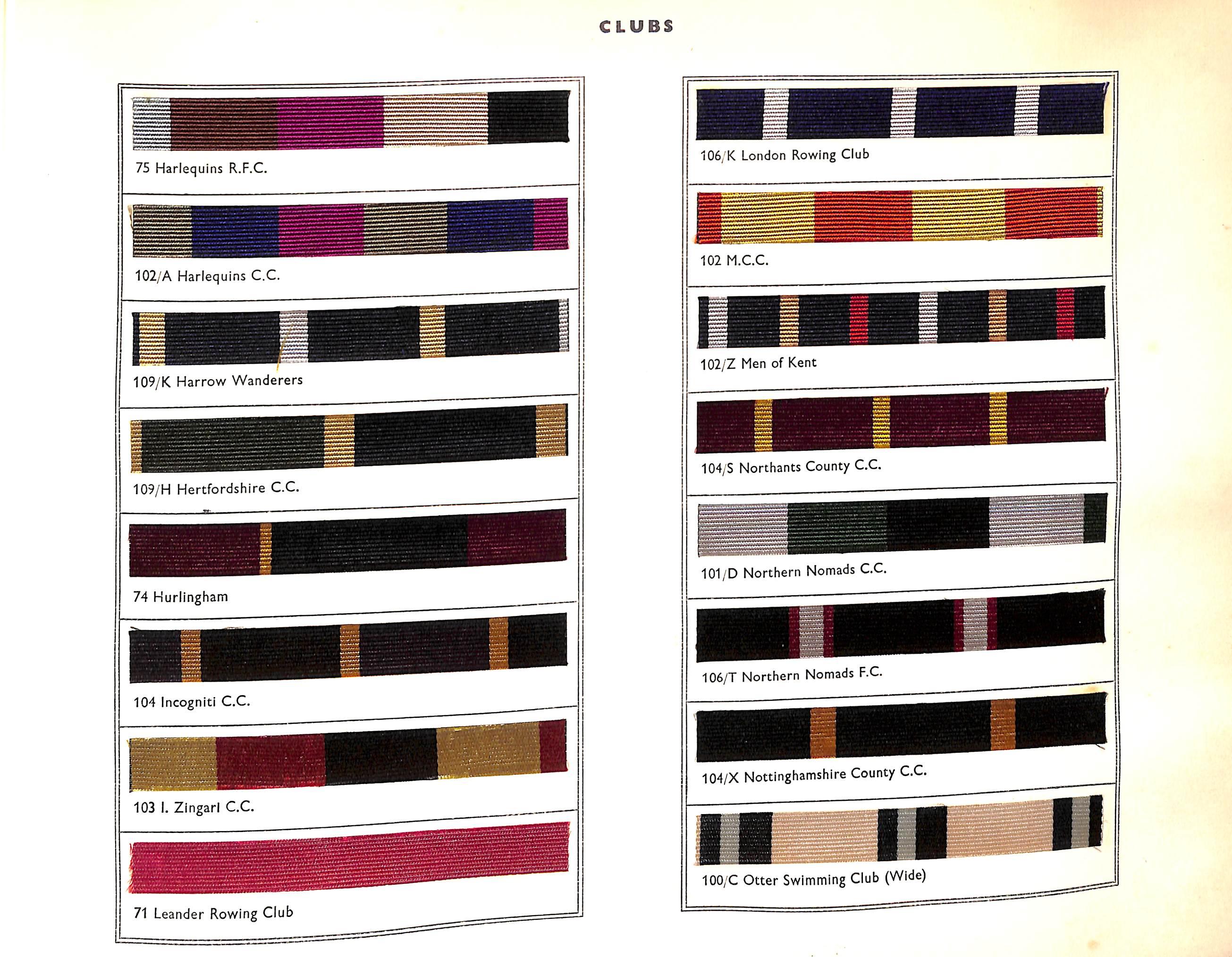 Club Colours Old Boys, University, Club And Regimental Colours Pattern Book 1956 14