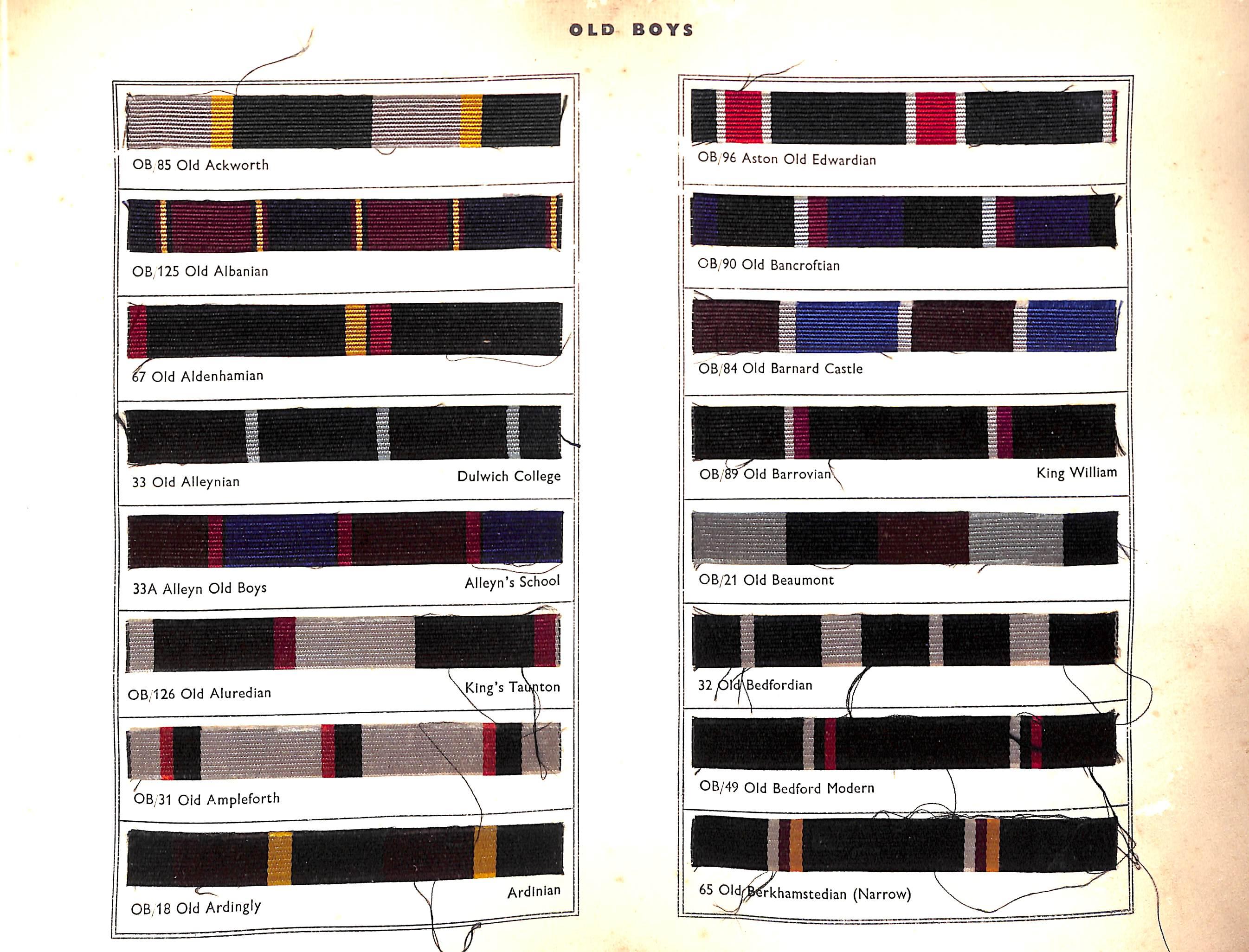 Club Colours Old Boys, University, Club And Regimental Colours Pattern Book 1956 2