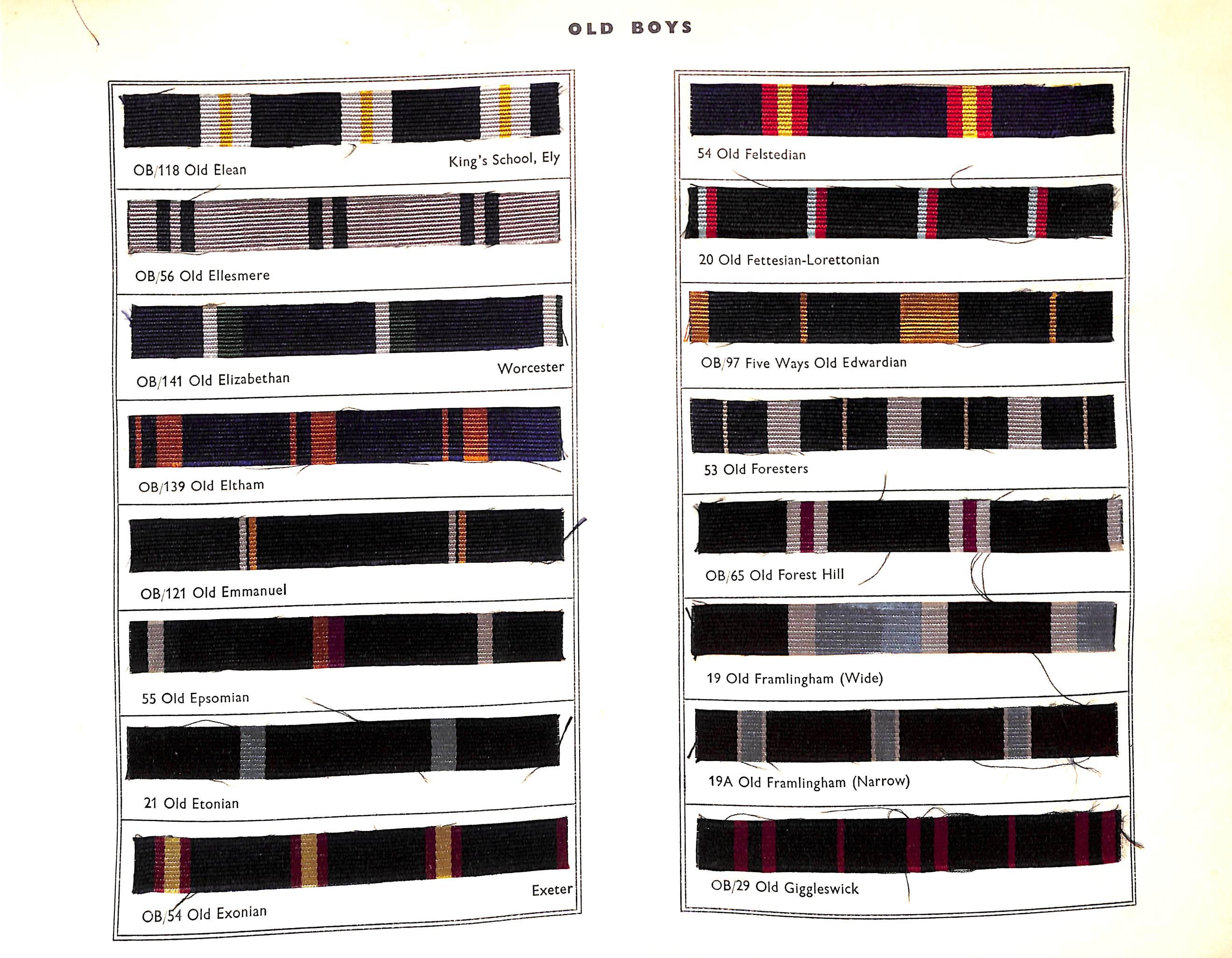 Club Colours Old Boys, University, Club And Regimental Colours Pattern Book 1956 4