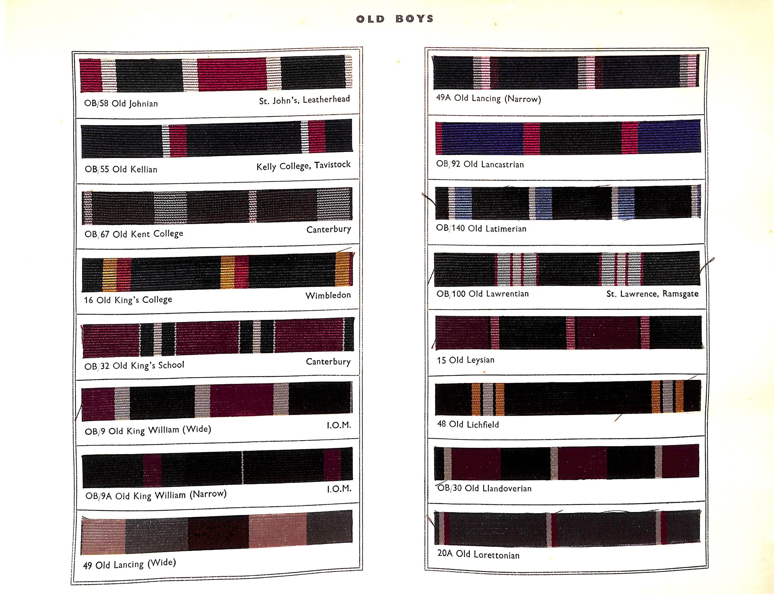Club Colours Old Boys, University, Club And Regimental Colours Pattern Book 1956 5