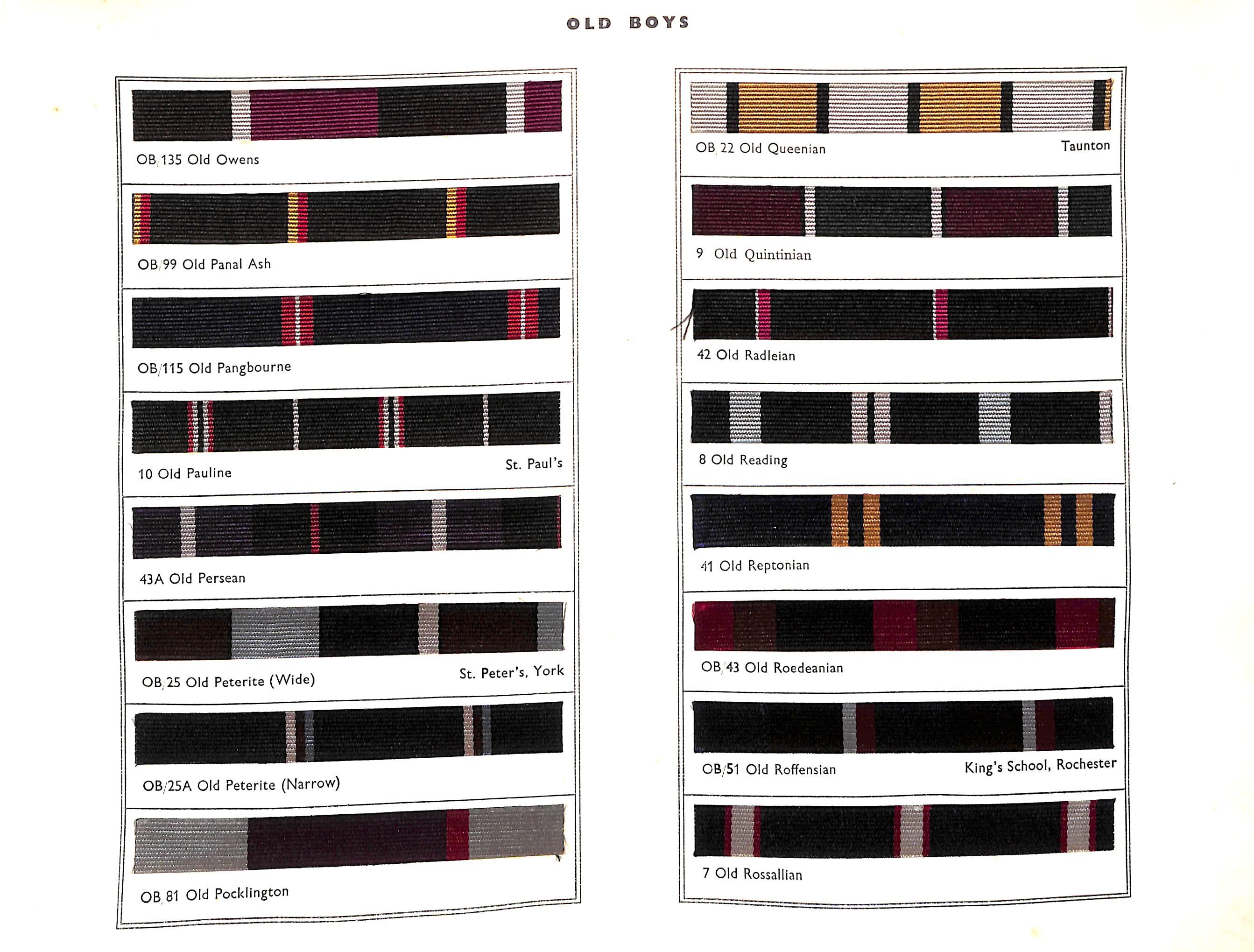 Club Colours Old Boys, University, Club And Regimental Colours Pattern Book 1956 6