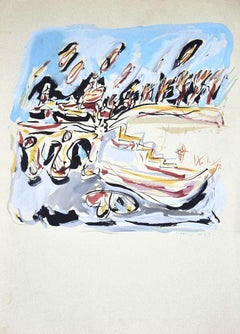 Composizione - Tecnica mista su cartone di Mario Martini - 1975