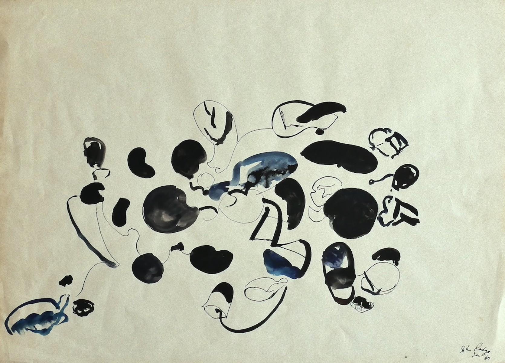 Composizione - Tecnica mista originale firmata "Rodge" - Anni '60 - Mixed Media Art di Unknown