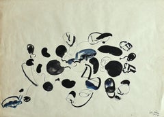 Composition - Techniques mixtes originales signées «dge » - années 1960