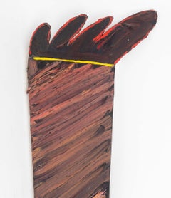 Contemporary School, Abstract Torch, Oil Impasto on Canvas and Panel