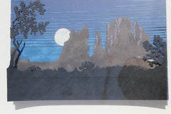 Cut Paper Desert Arizona / New Mexico Night Landscape