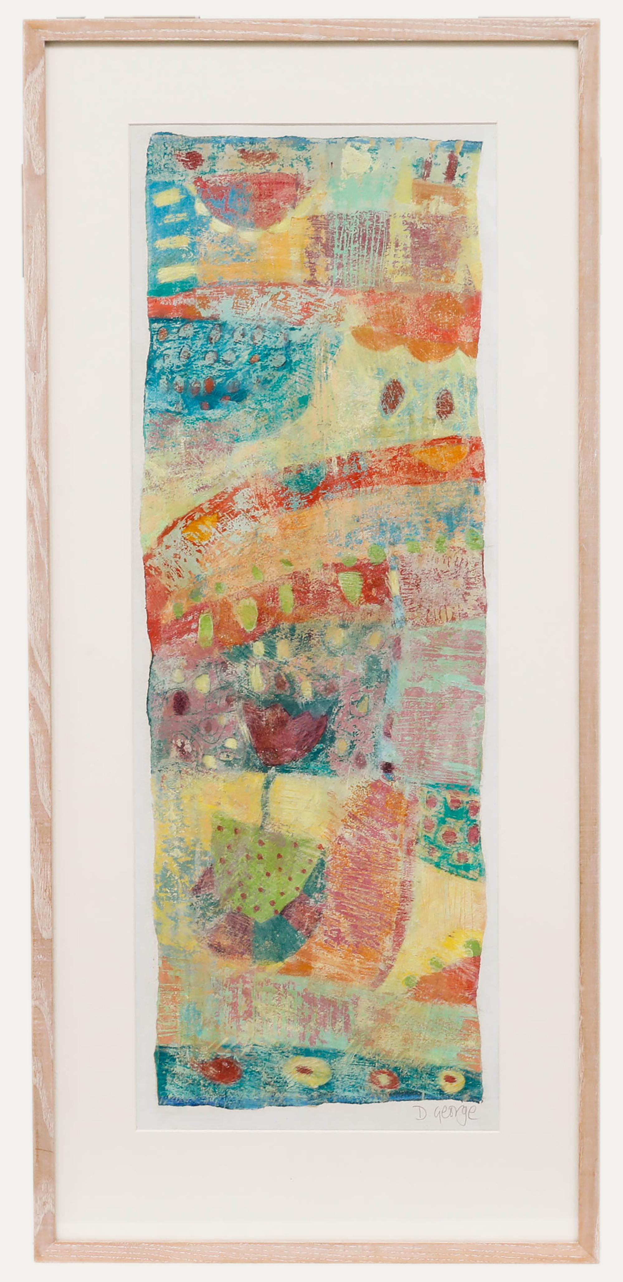 Debbie George - Framed Contemporary Mixed Media, Purple Lily - Mixed Media Art by Unknown
