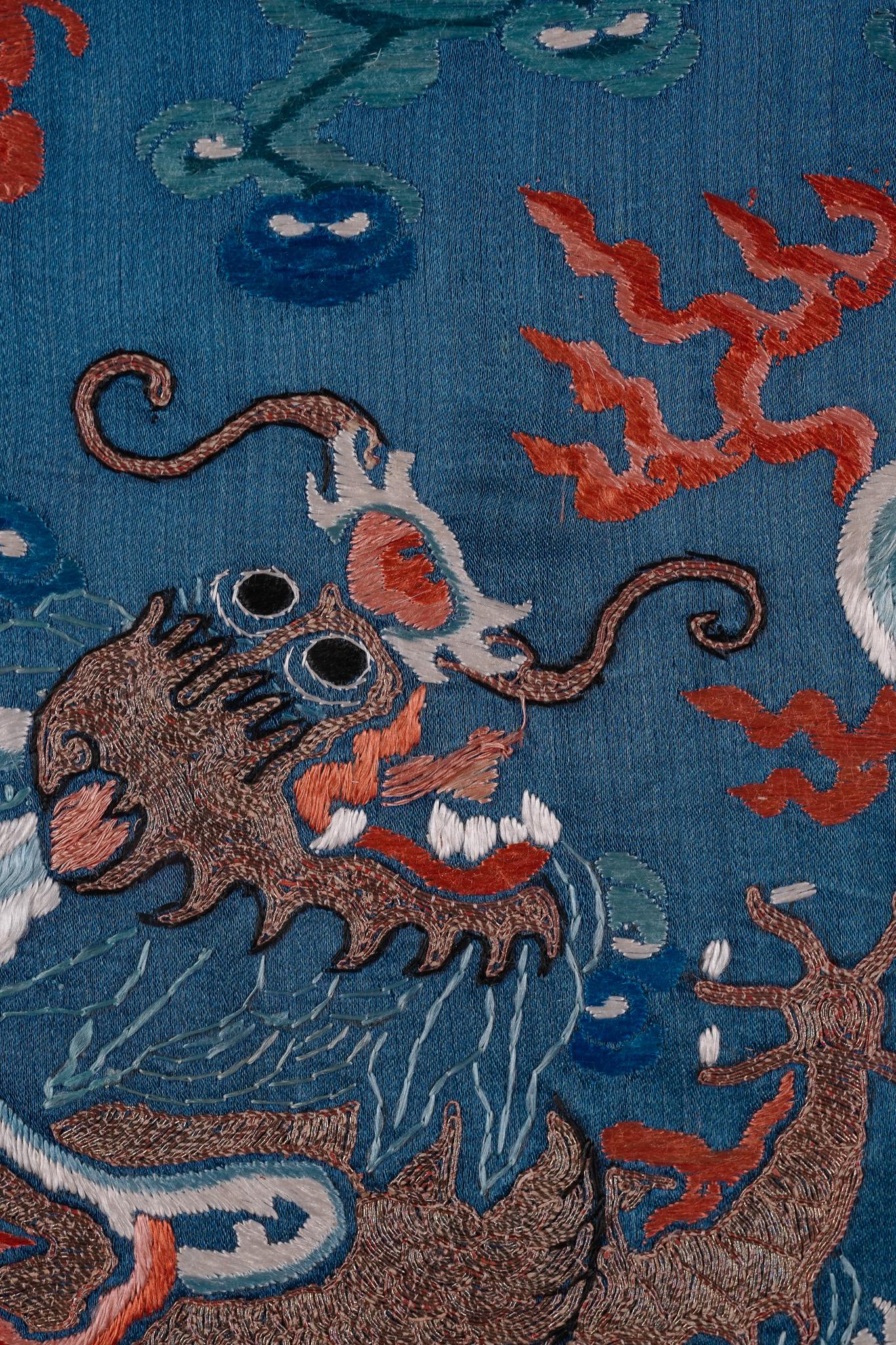 Veste del drago, antico ricamo cinese in seta della dinastia Qing in vendita 8