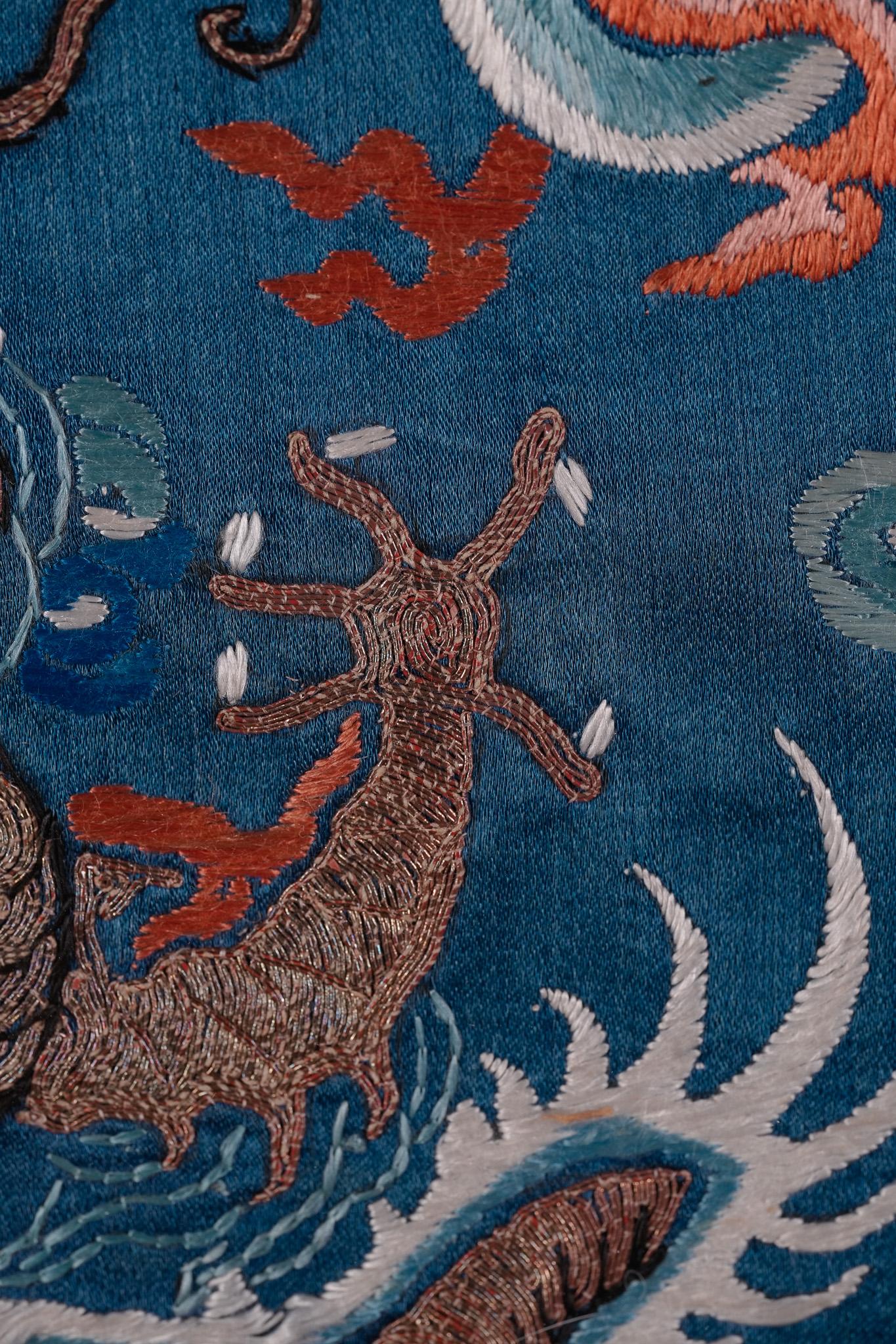 Veste del drago, antico ricamo cinese in seta della dinastia Qing in vendita 9