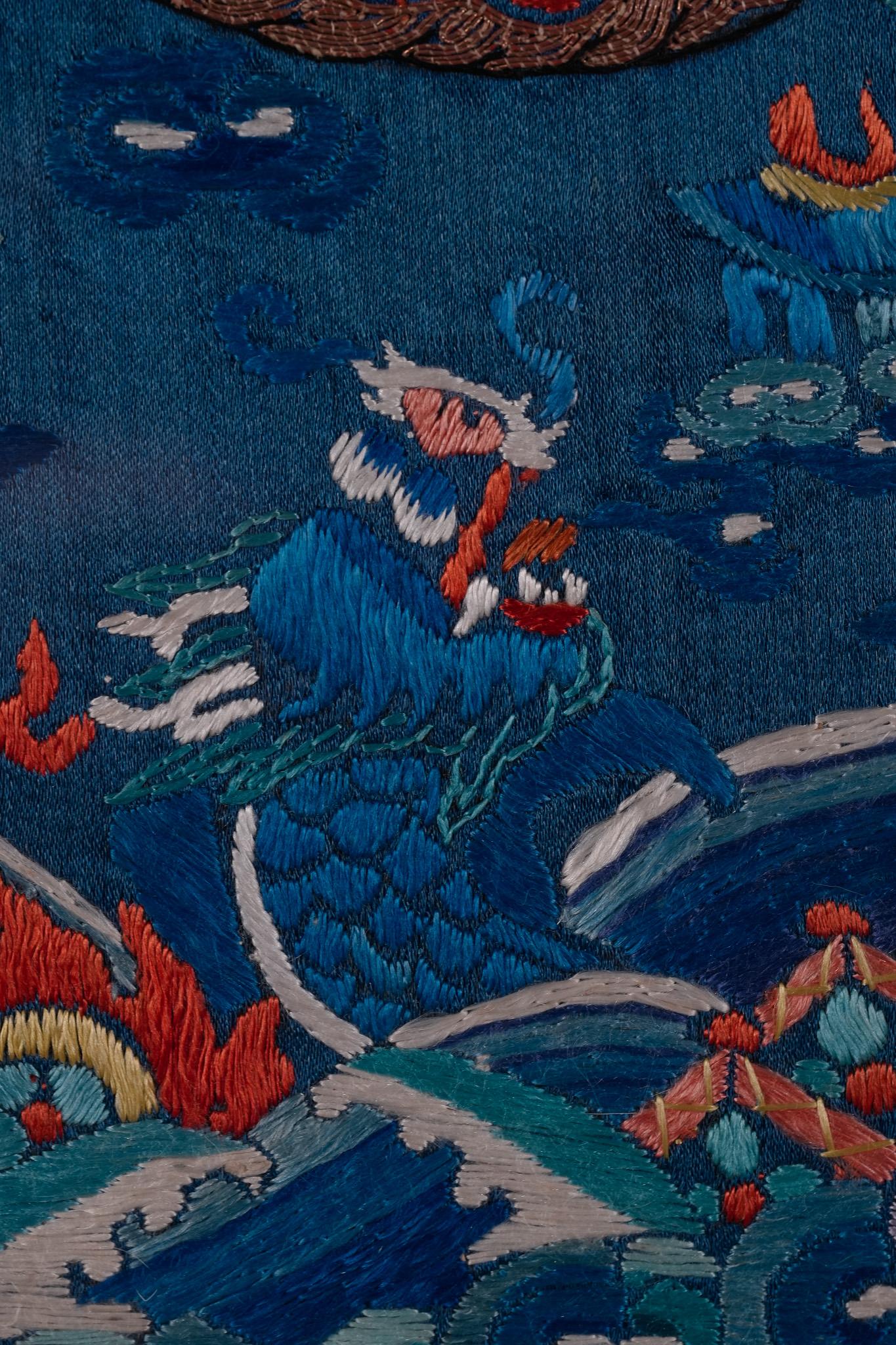 Veste del drago, antico ricamo cinese in seta della dinastia Qing in vendita 10