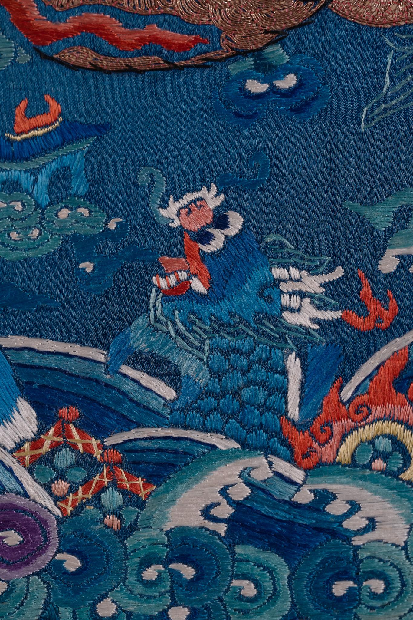 Veste del drago, antico ricamo cinese in seta della dinastia Qing in vendita 5