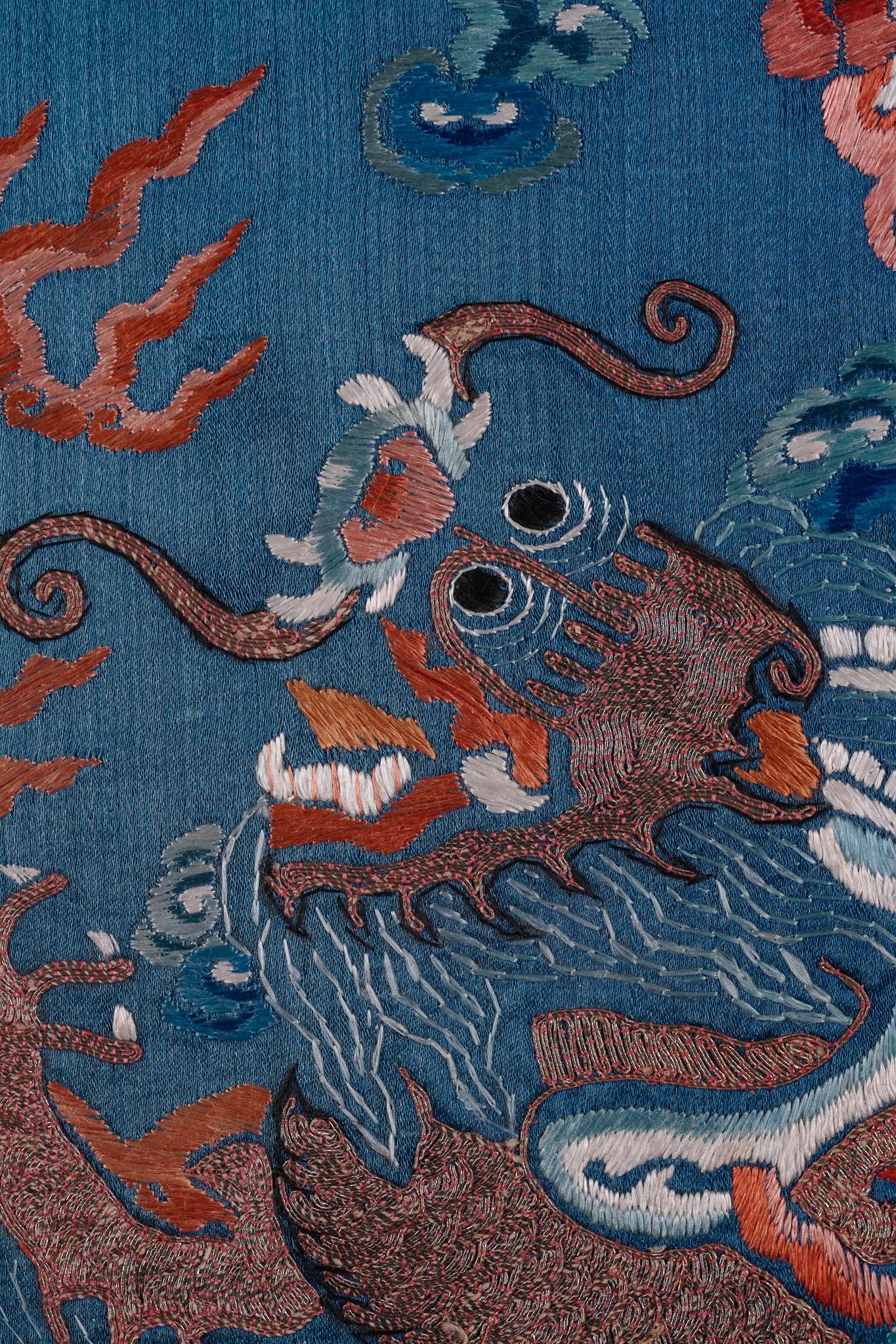 Veste del drago, antico ricamo cinese in seta della dinastia Qing in vendita 6