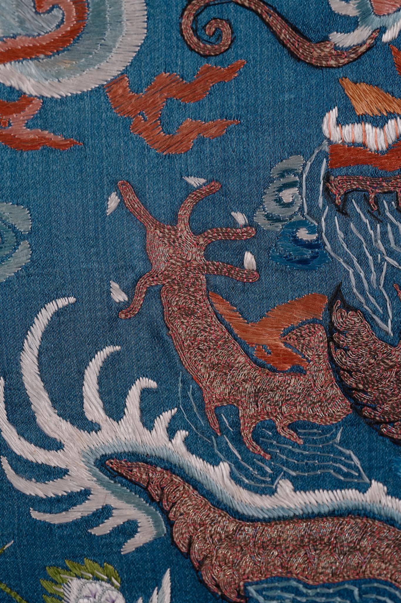 Veste del drago, antico ricamo cinese in seta della dinastia Qing in vendita 7