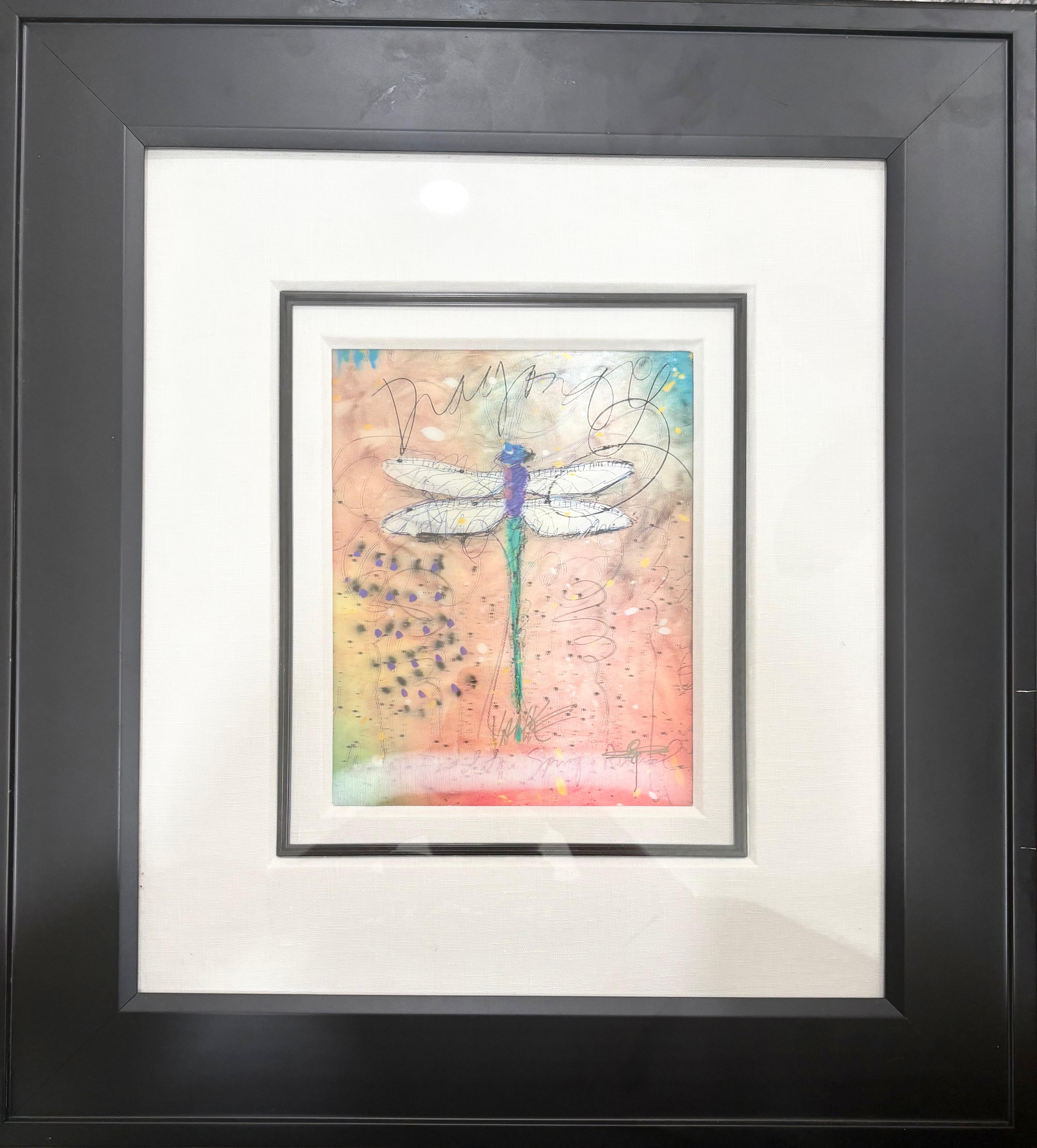 “Dragonfly Red Renewal” - Mixed Media Art by Unknown