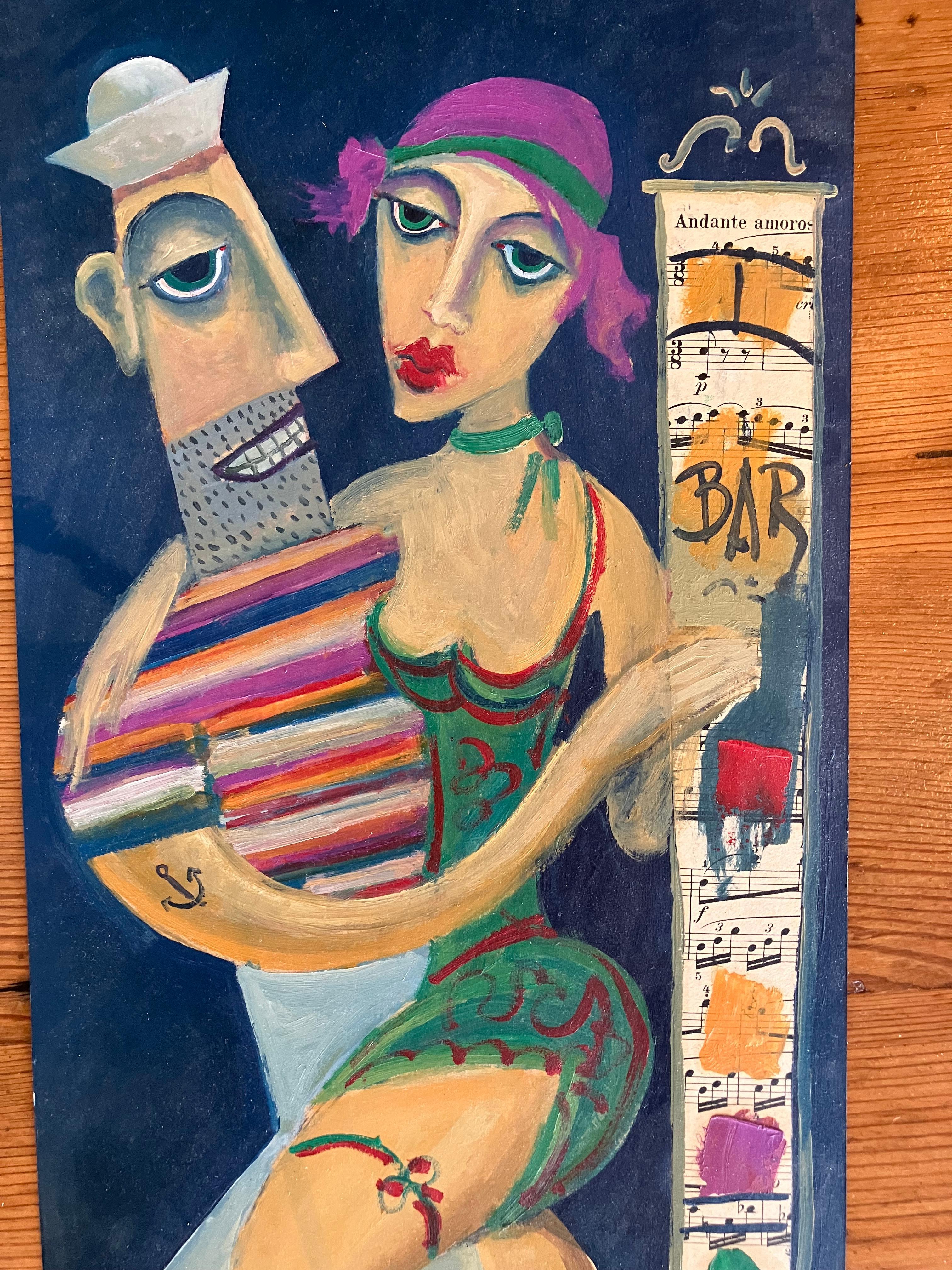 WPA Sailor and Floozy Painting For Sale 3