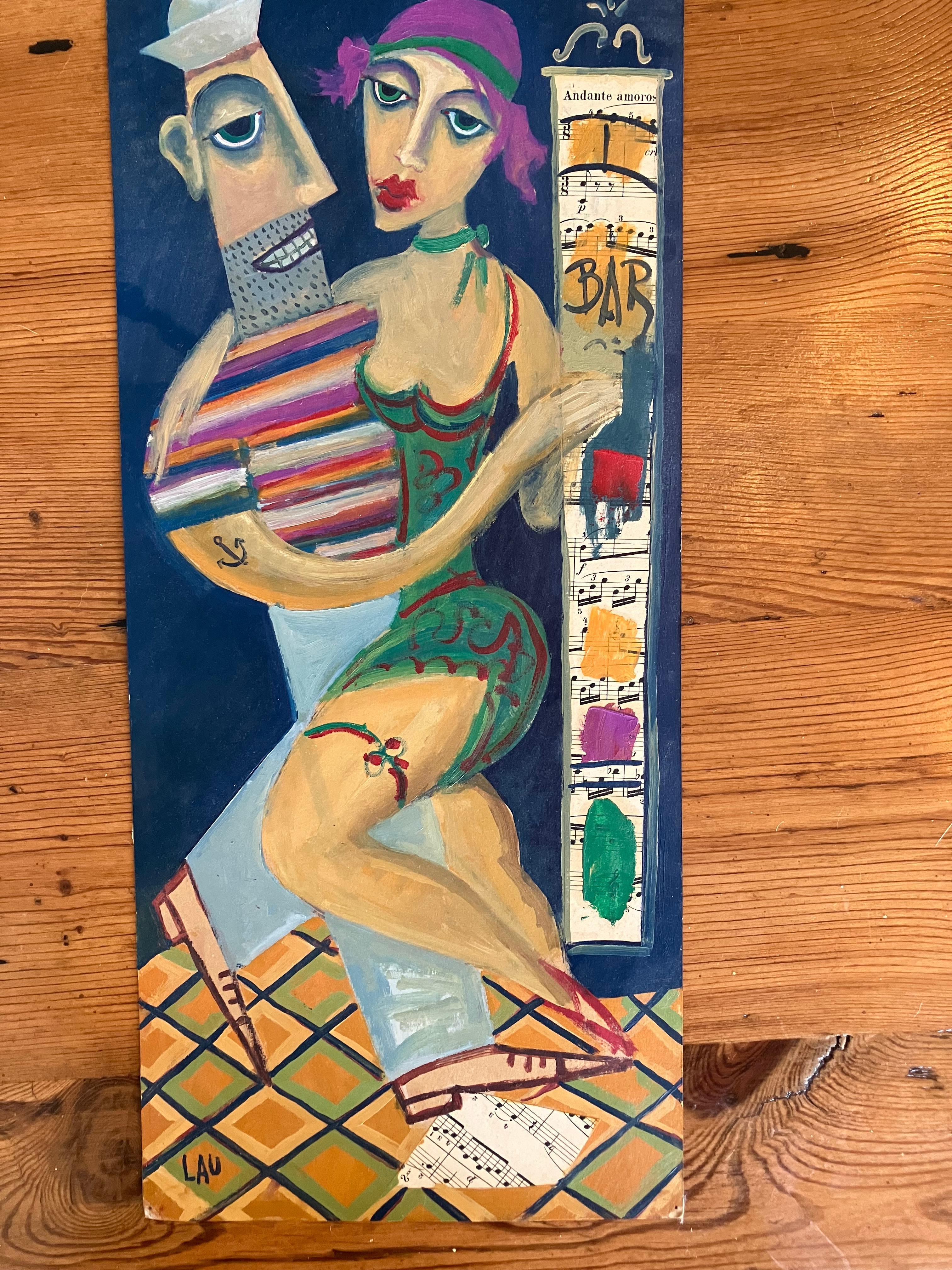 WPA Sailor and Floozy Painting - Mixed Media Art by Unknown