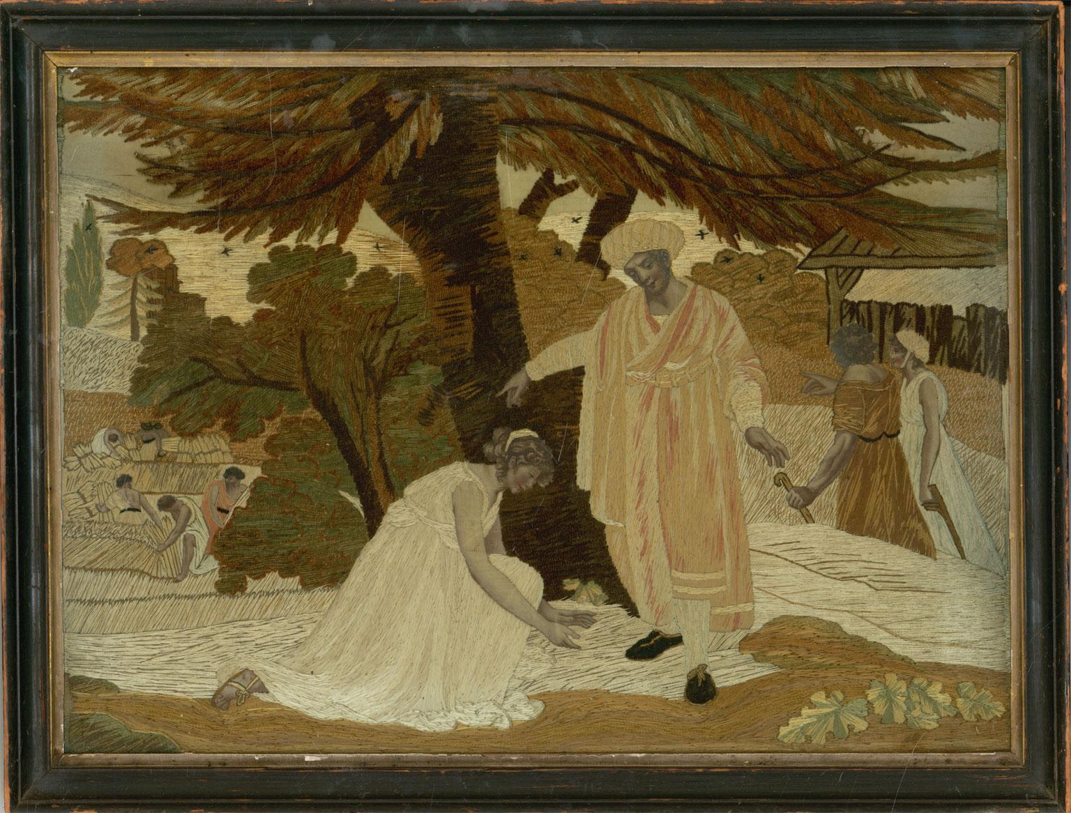 Exceptional Early 19th Century Silkwork - Classical Scene - Mixed Media Art by Unknown