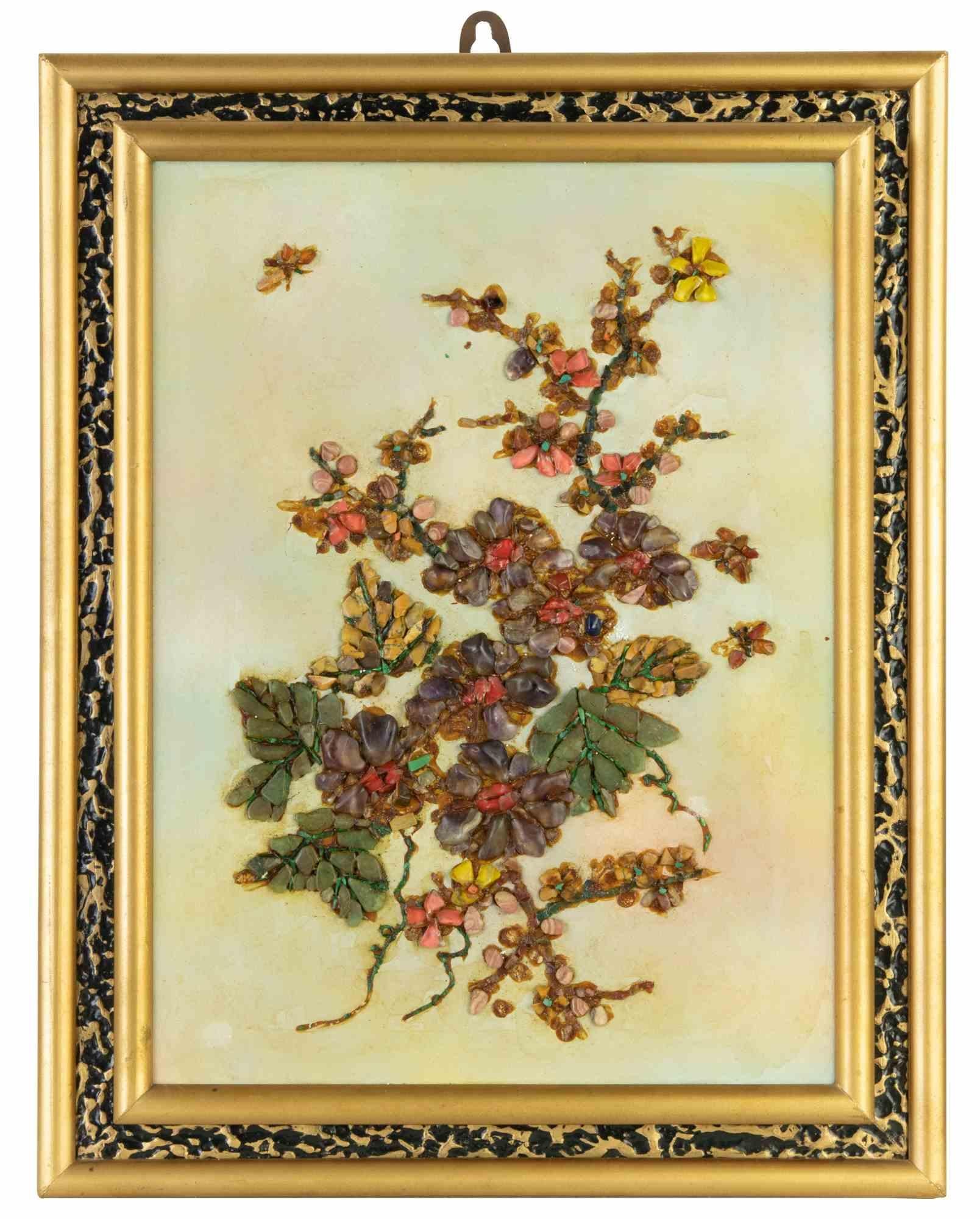 Composition florale - Techniques mixtes - 1970 - Mixed Media Art de Unknown