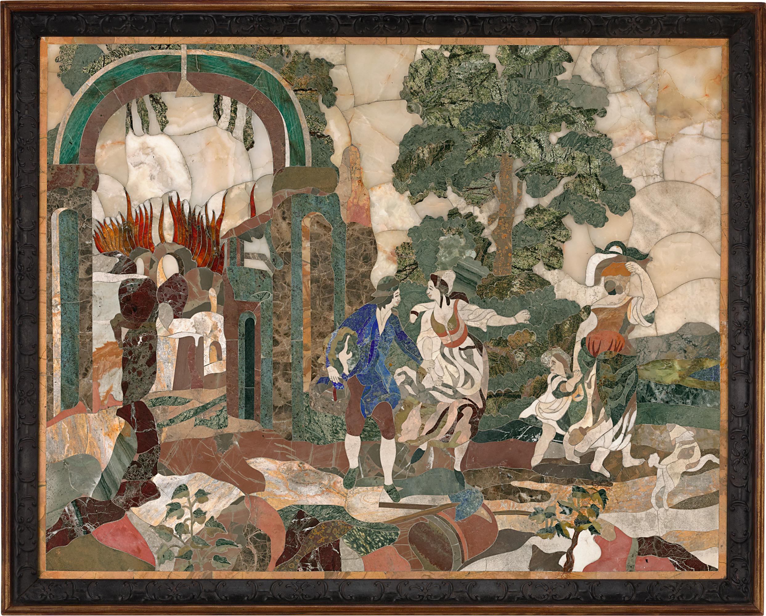 Florentine Pietre Dure Plaque
18th Century

A triumph of Florentine craftsmanship, this monumental pietre dure panel stands among the finest surviving examples of its kind. Created in 18th-century Florence, the undisputed epicenter of pietre dure