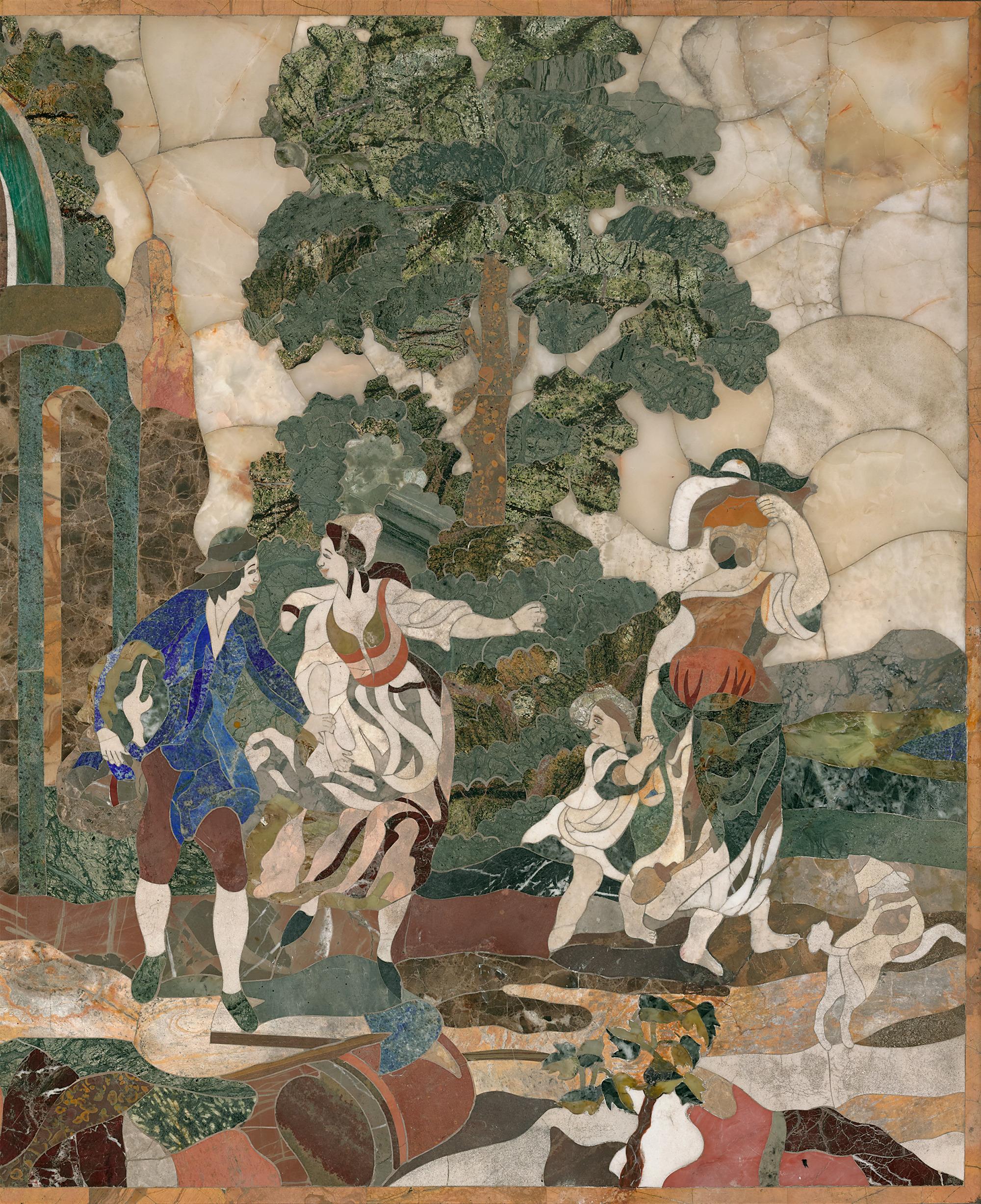 Florentine Pietre Dure Plaque For Sale 1
