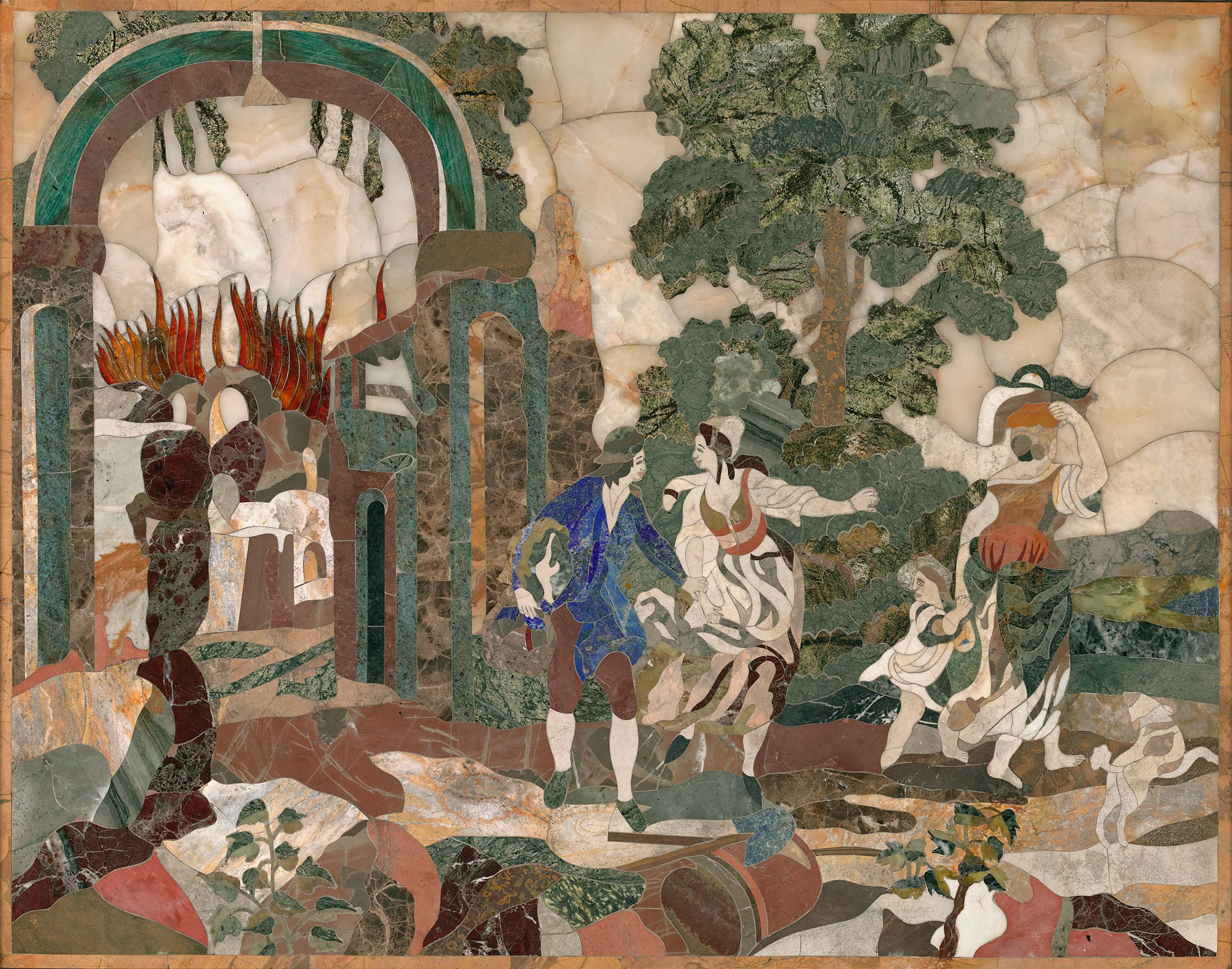 Florentine Pietre Dure Plaque - Mixed Media Art by Unknown