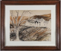 Framed 1959 Mixed Media - Autumn Cottage