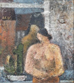 Framed 20th Century Mixed Media - Nude by the Kitchen Window