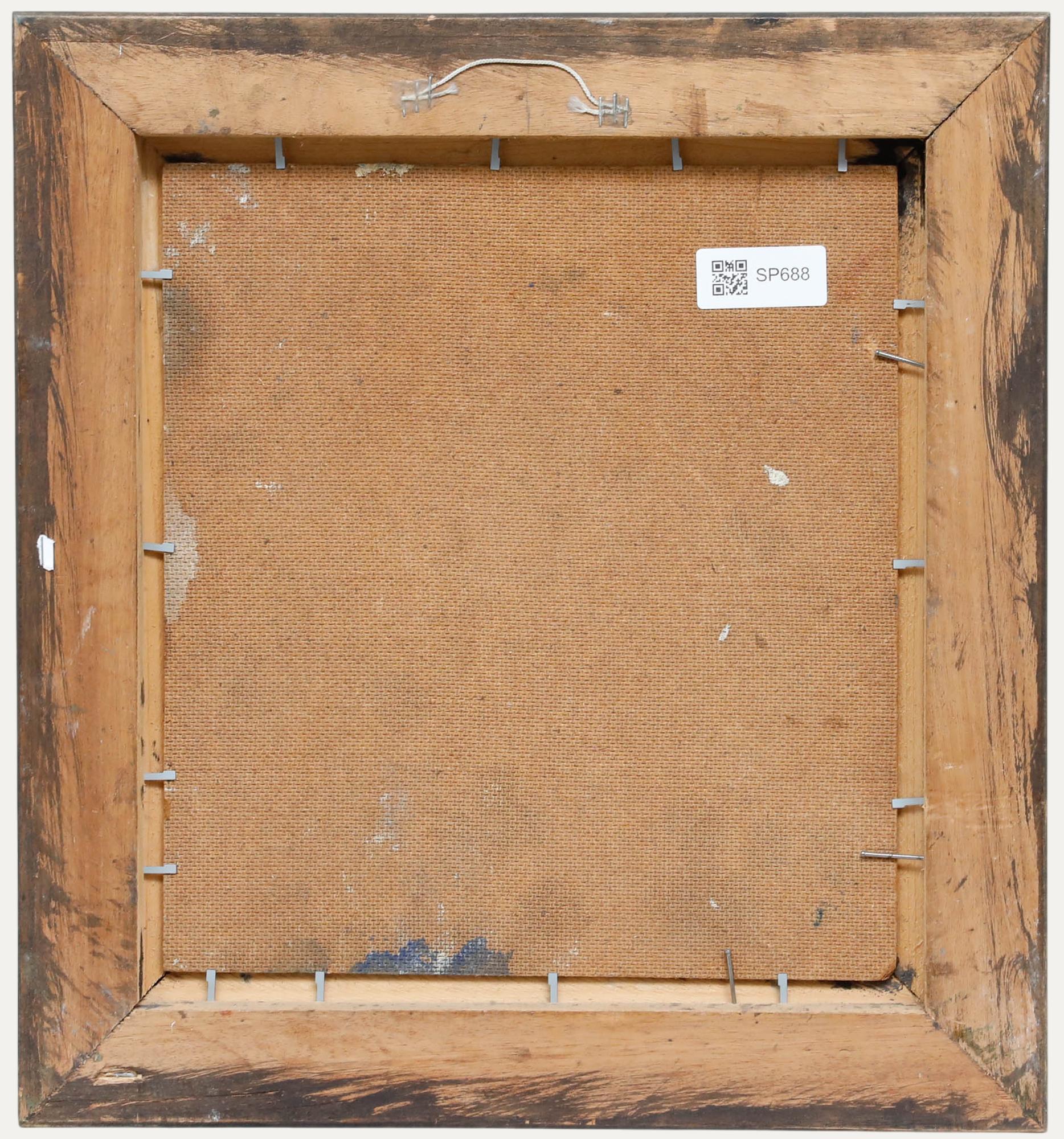 Gerahmte Mischtechnik des 20. Jahrhunderts - Akt am Küchenfenster im Angebot 1