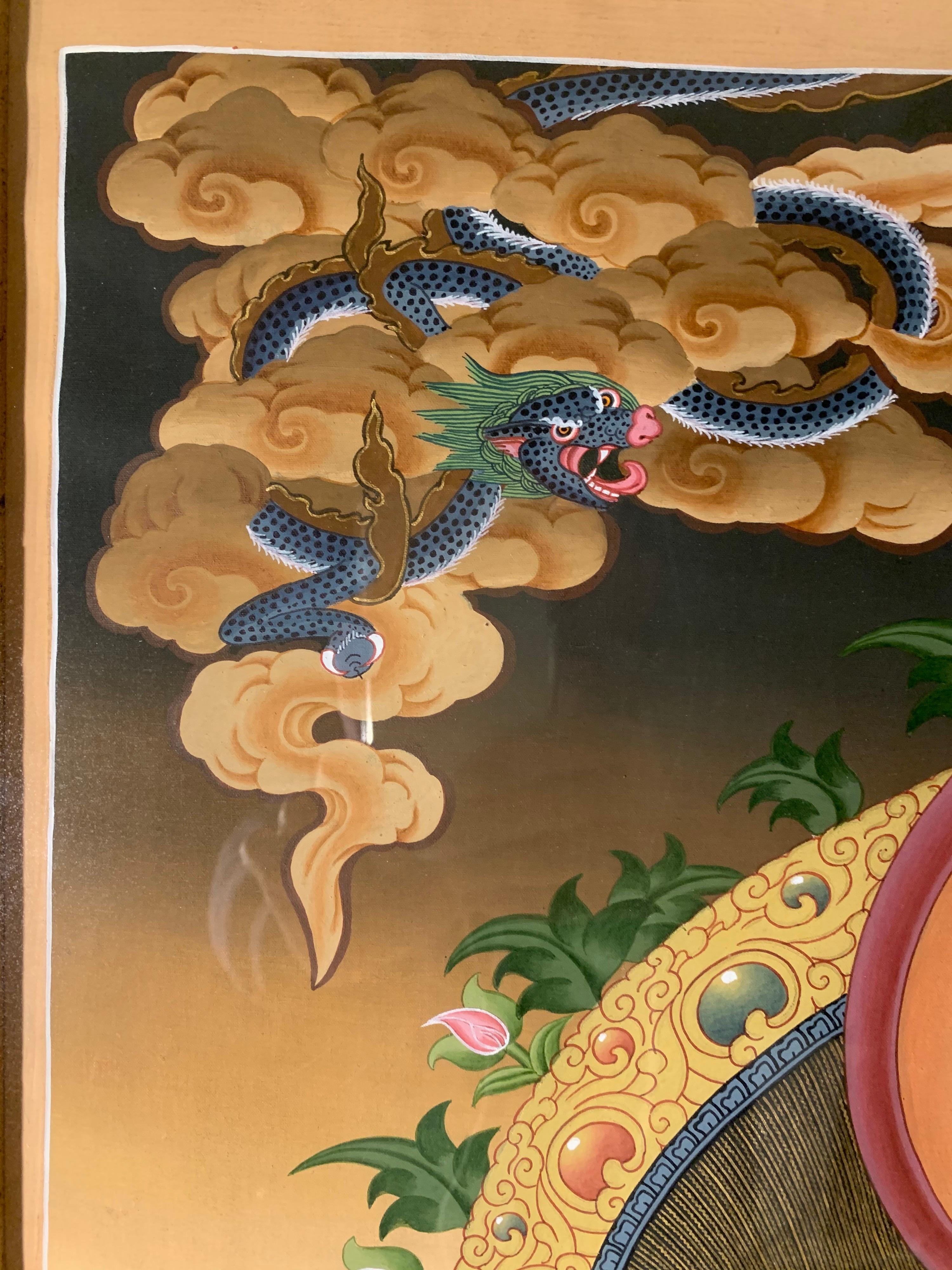 Framed Hand Painted Chenrezig Thangka on Canvas with 24K Gold 5