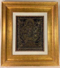 Ruota della Vita originale dipinta a mano e incorniciata con oro 24 carati su tela